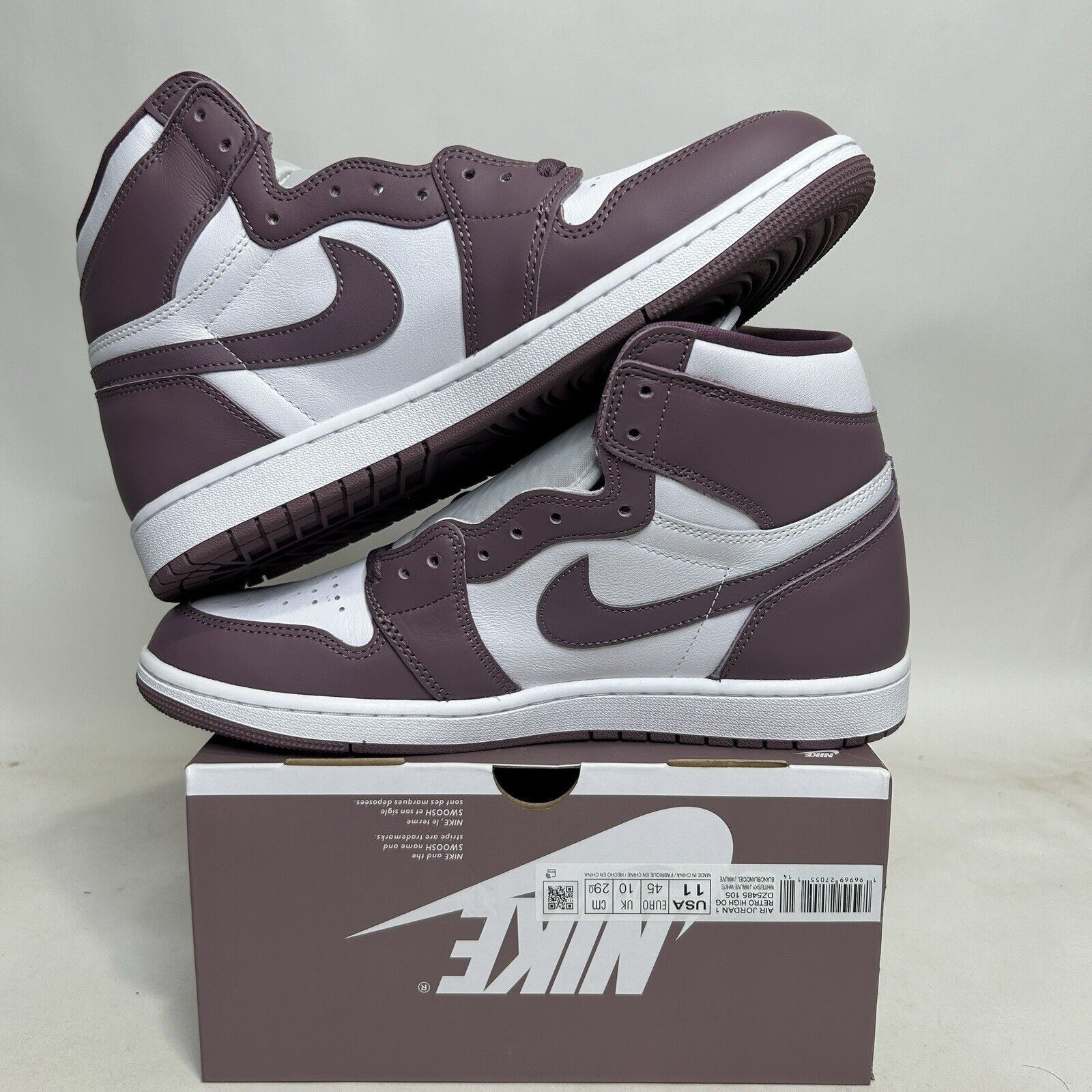 Nike Nike Air Jordan 1 Retro High OG “Mauve” 2024 Size US 11 / EU 44 - 3 Thumbnail
