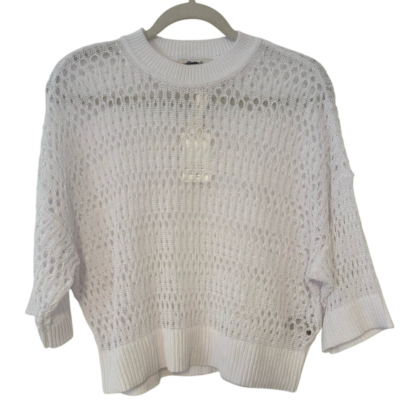 Madewell NWT Madewell Relaxed Open-Stitch Sweater White Size Medium Size M / US 6-8 / IT 42-44 - 4 Thumbnail