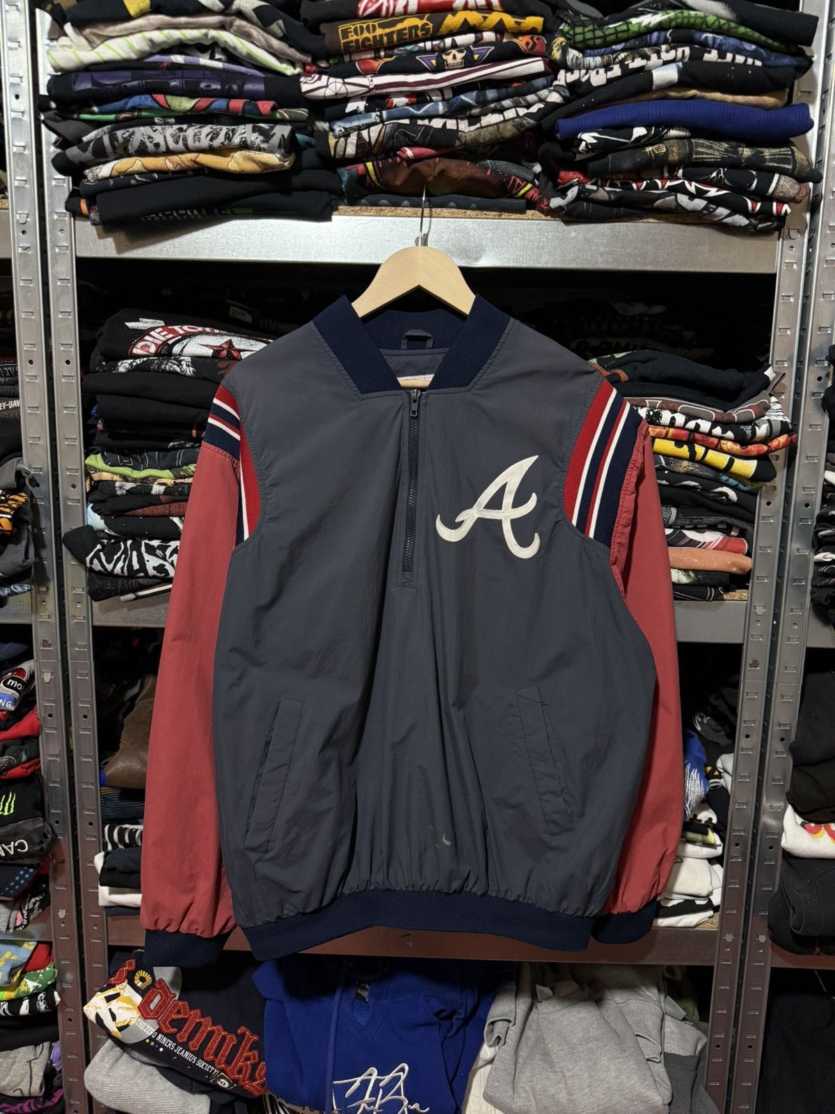 Vintage Vintage 90’s Majestic Atlanta Braves Baseball Light Jacket Size US XL / EU 56 / 4 - 1 Thumbnail