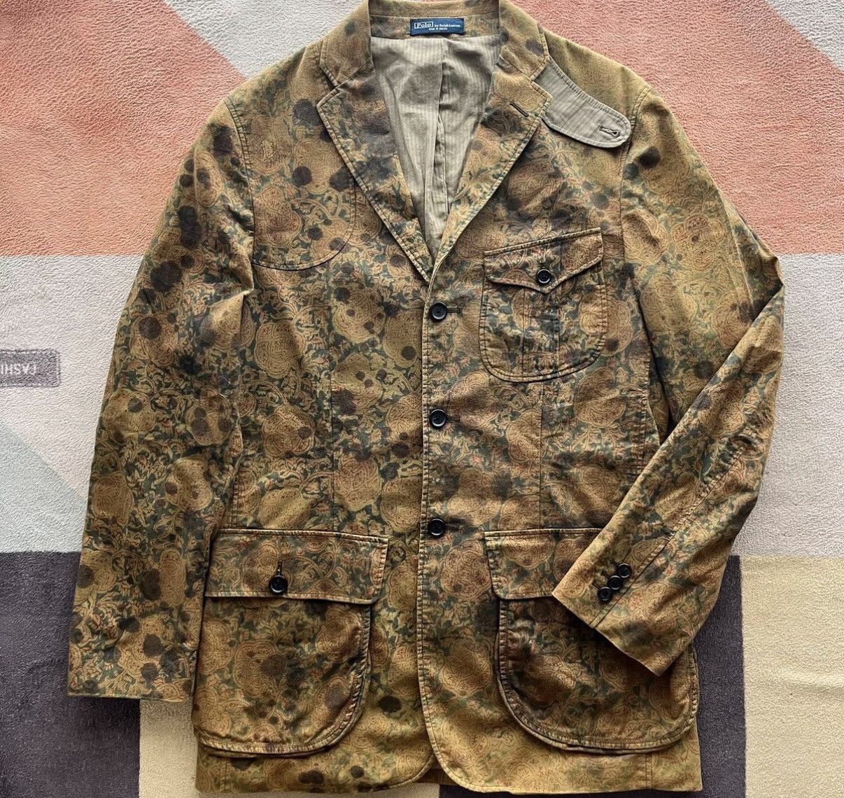 Polo Ralph Lauren Ralph Lauren Distressed Print Hunting Jacket - Polo RL K22 Size US S / EU 44-46 / 1 - 1 Thumbnail