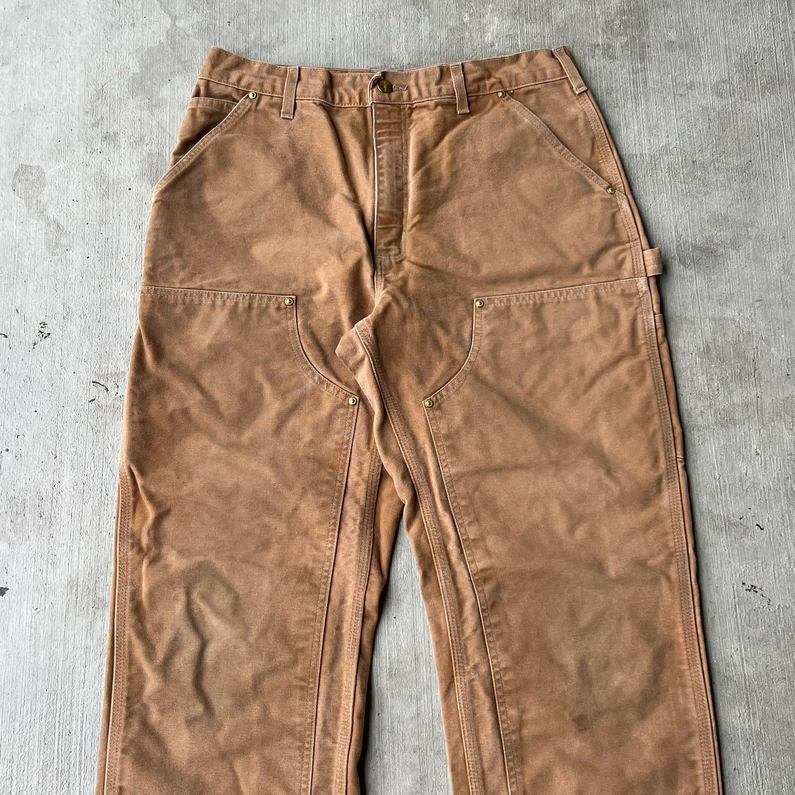 Carhartt × Vintage Carhartt brown double knee work wear carpenter pants Size US 32 / EU 48 - 2 Thumbnail