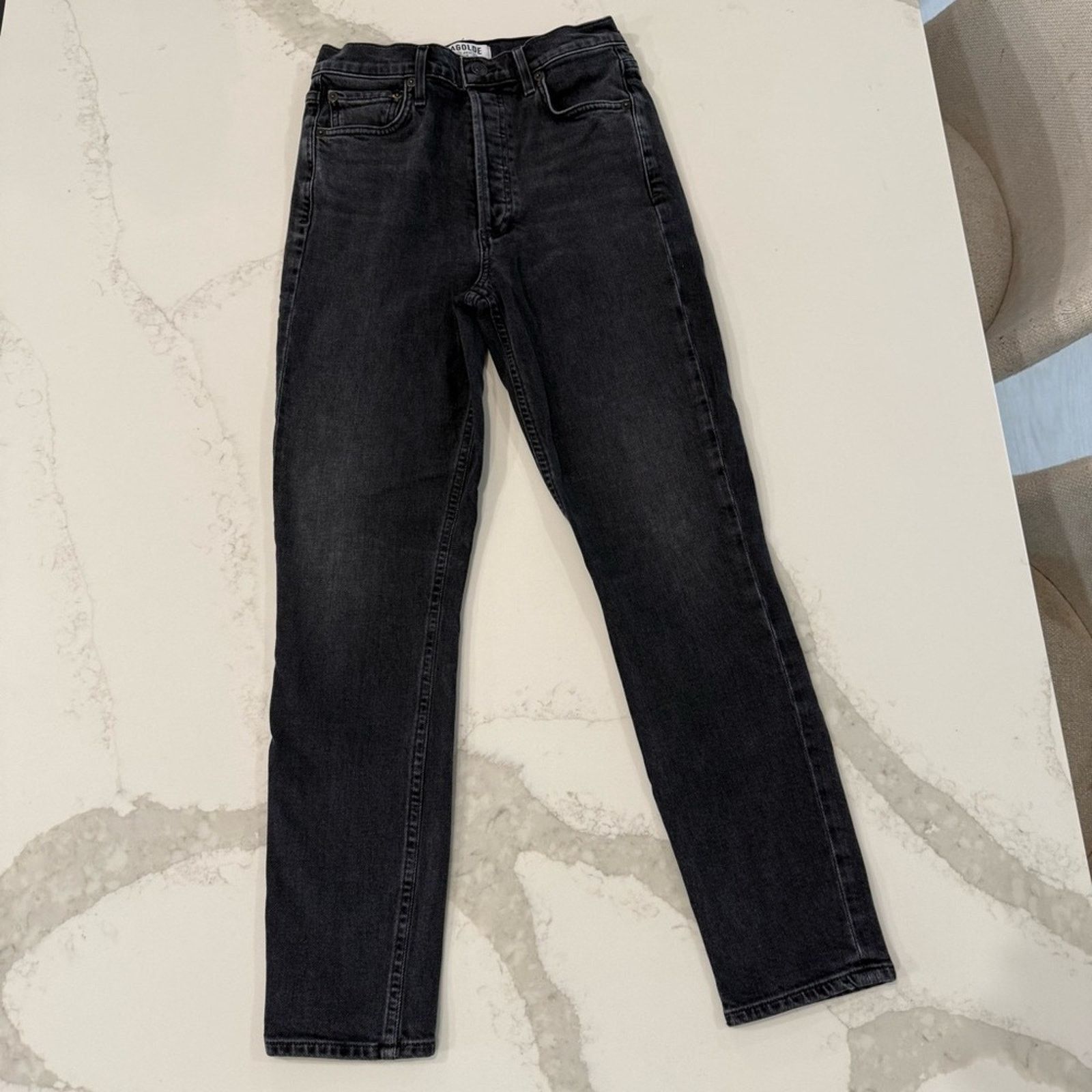 Agolde AGOLDE Nico High Rise Slim Denim Jeans Button Fly Womens 25 Size 25" / US 0 / IT 36 - 6 Thumbnail