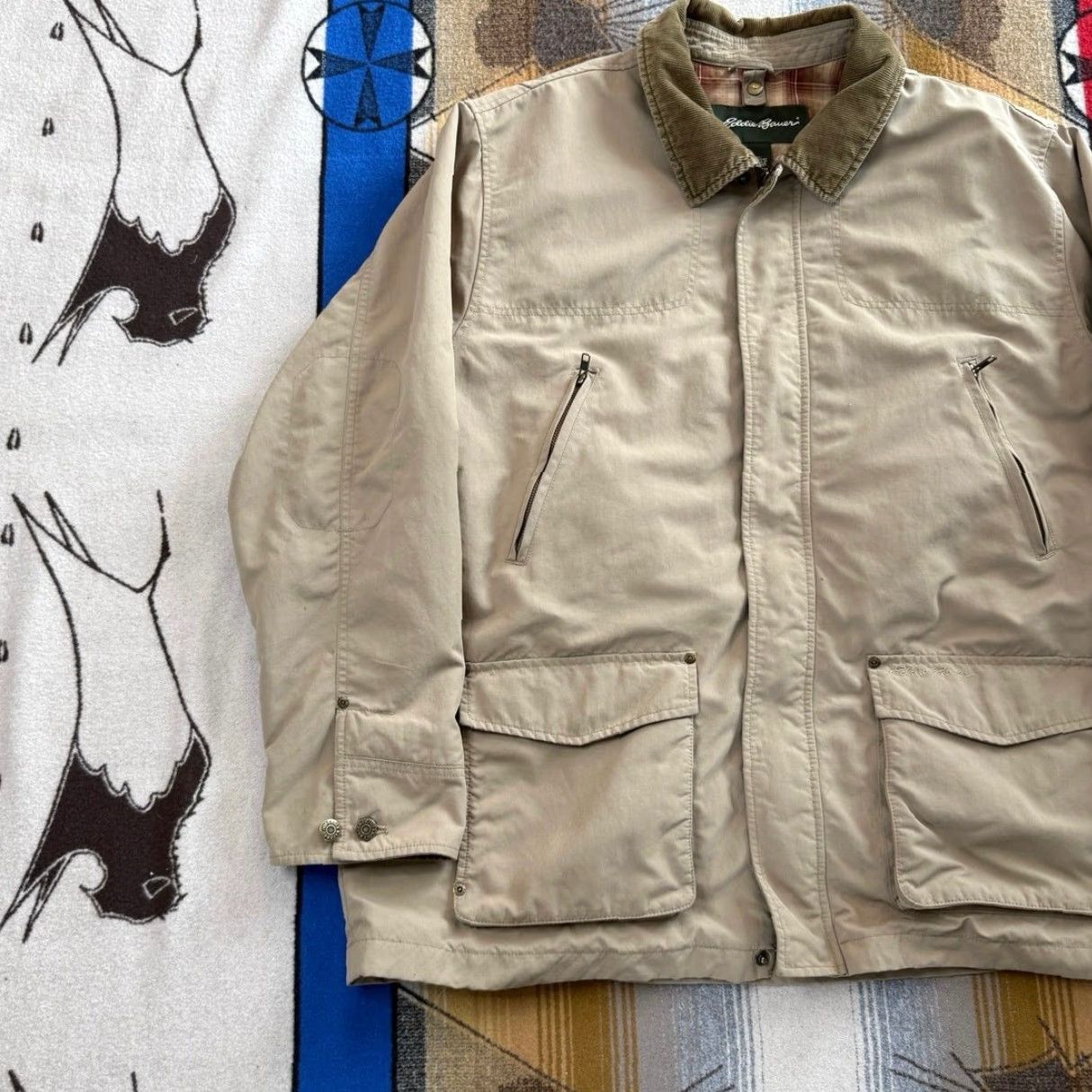Eddie Bauer VINTAGE Eddie Bauer Barn Coat Mens XL Corduroy Collar Plaid Lined Brown Cotton Zip Snap 90s Winter Fall Spring Workwear Casual Coat Size US XL / EU 56 / 4 - 7 Thumbnail