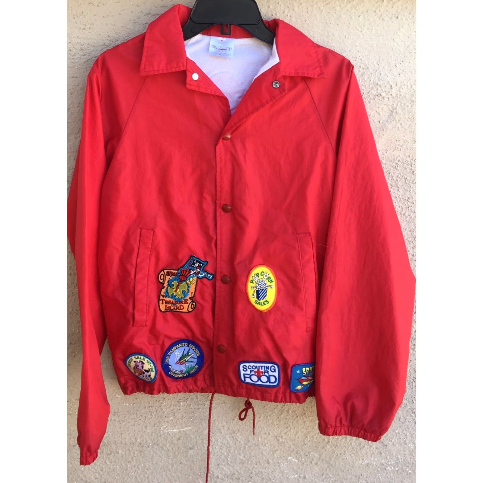 Area VINTAGE Auburn Sportswear Patches Windbreaker Jacket XS Boys Red 1990s Boy Scouts of America Bay Area Mens Size US XS / EU 42 / 0 - 3 Thumbnail