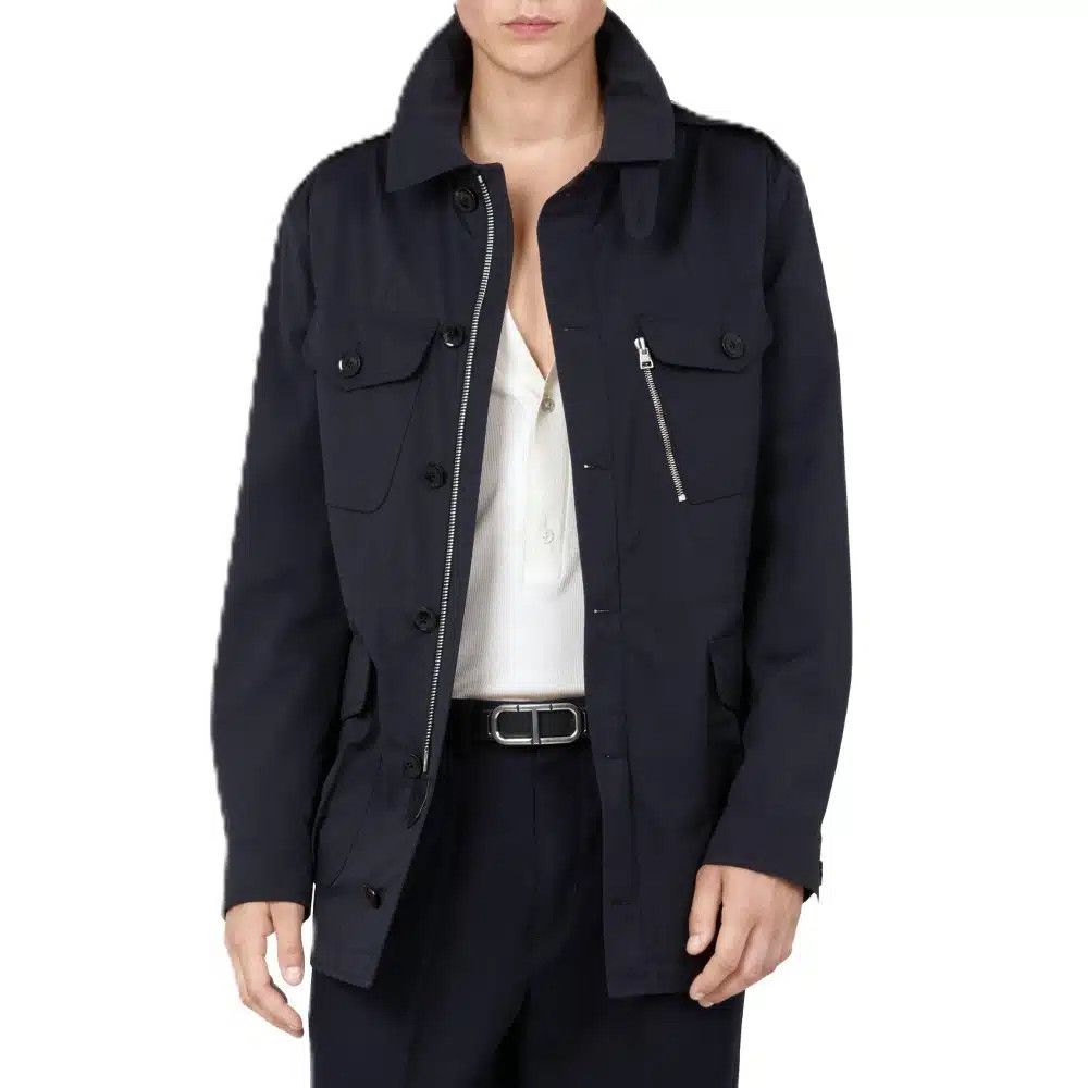 Tom Ford o1loc1c0326 OJM015 Cotton Twill Field Jacket in Blue Size US S / EU 44-46 / 1 - 2 Thumbnail