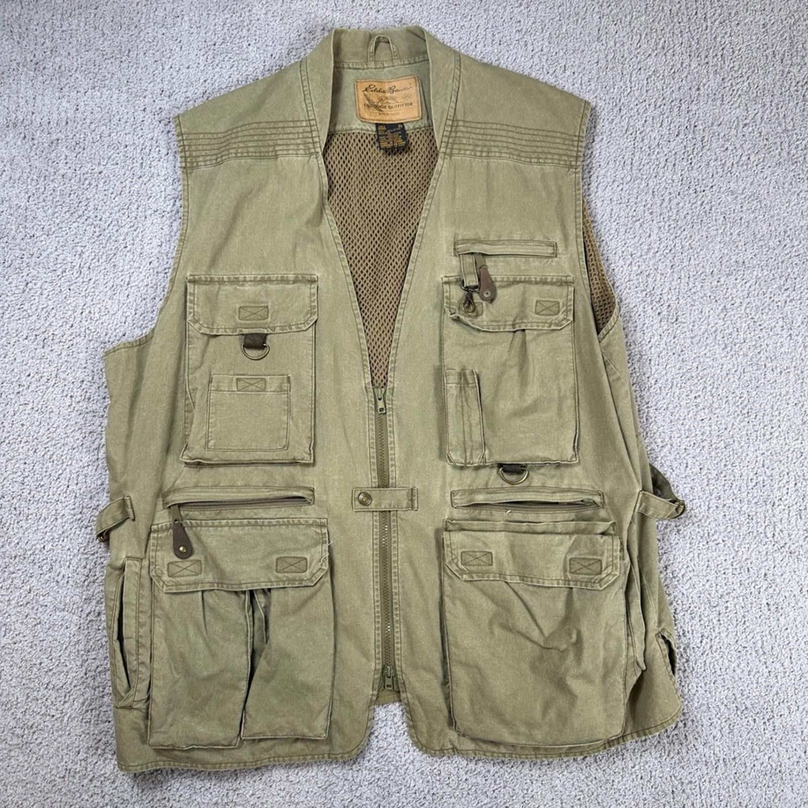Eddie Bauer Eddie Bauer Utility Vest Mens XL Fishing Hunting Khaki Tan Size US XL / EU 56 / 4 - 1 Thumbnail