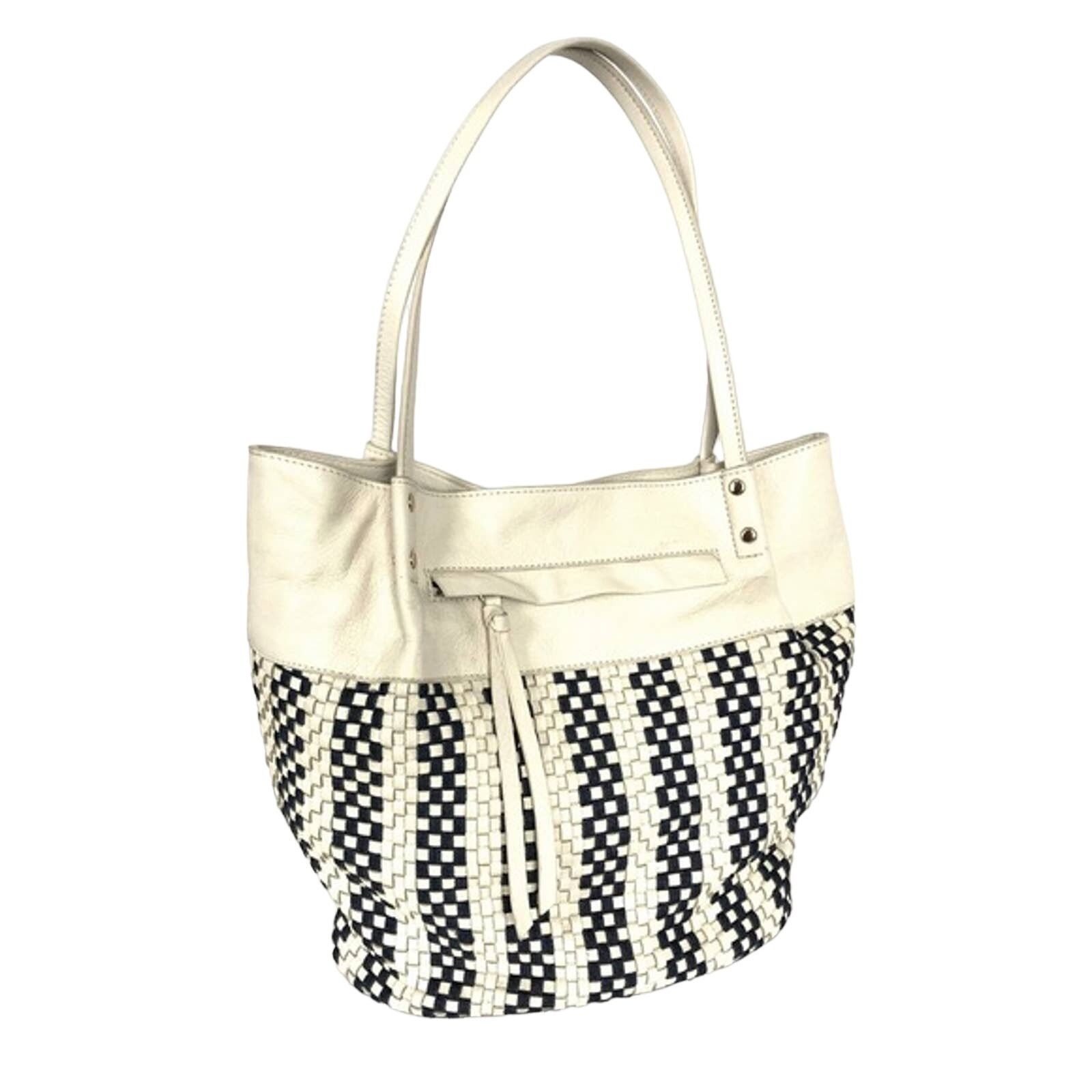 Other Kooba Leather Brown Shoulder Bag Tote White Denim Size ONE SIZE - 2 Thumbnail