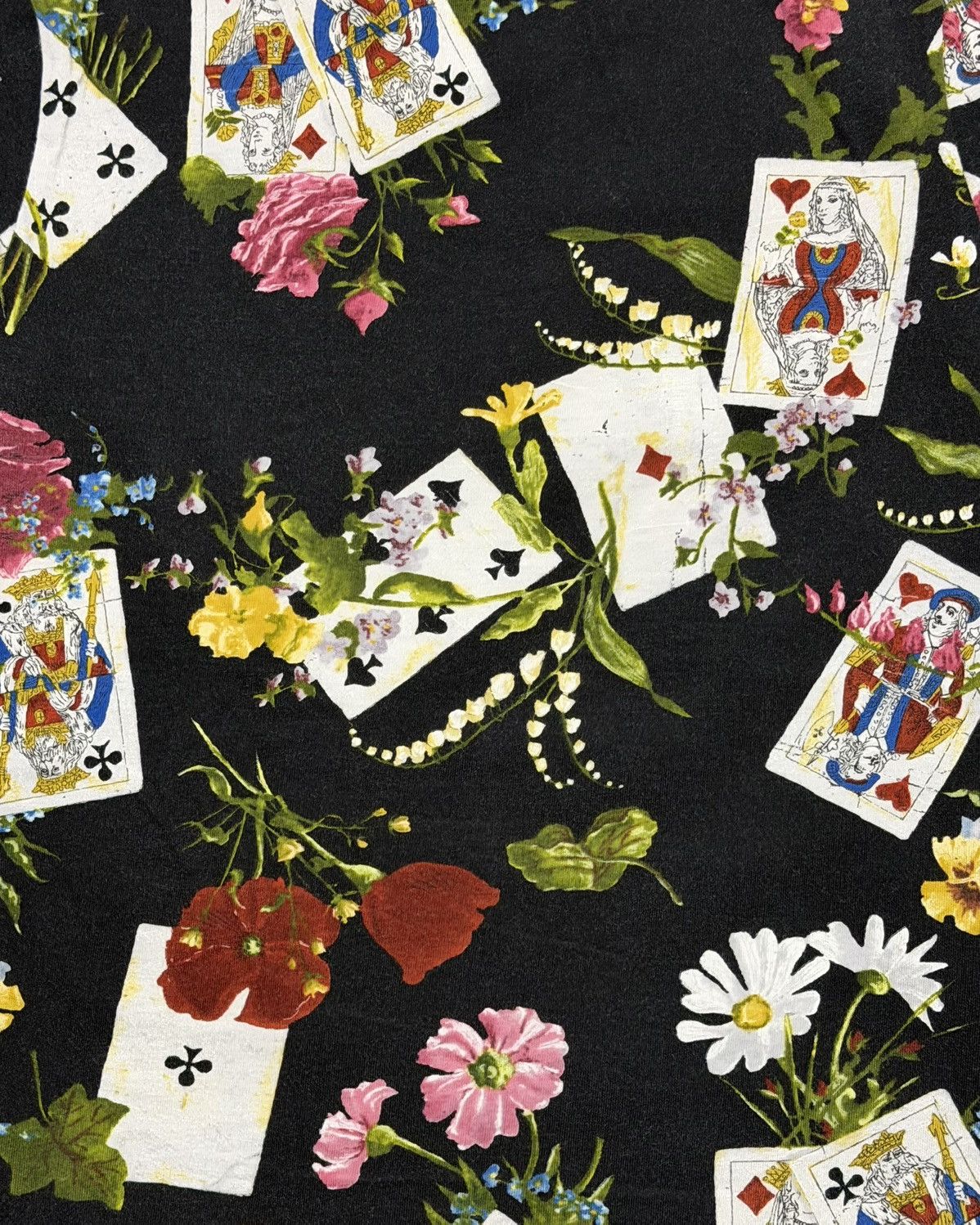 Dior CHRISTIAN DIOR F/W 2002 Floral Playing Card Print T-Shirt Size S / US 4 / IT 40 - 4 Thumbnail
