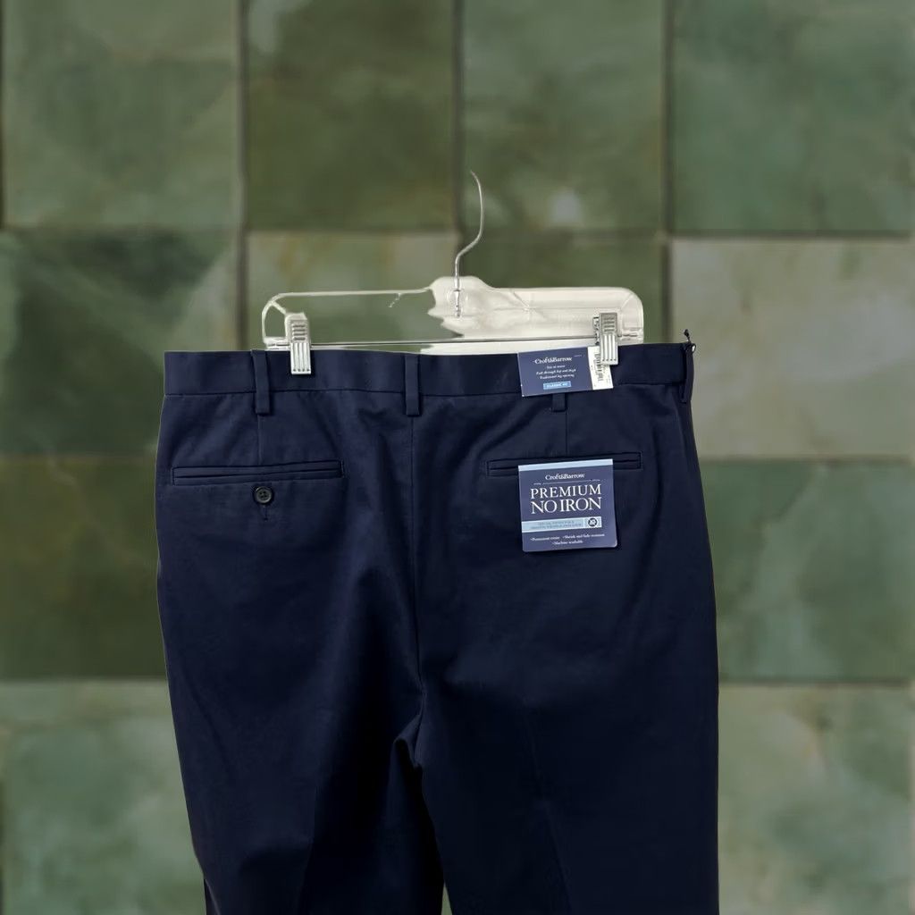Croft & Barrow Crofts & Barrow Pants Mens 38x30 Navy Blue Classic Fit YKK No Iron Dress Pants Straight Leg 5-Pocket Size US 38 / EU 54 - 1 Thumbnail