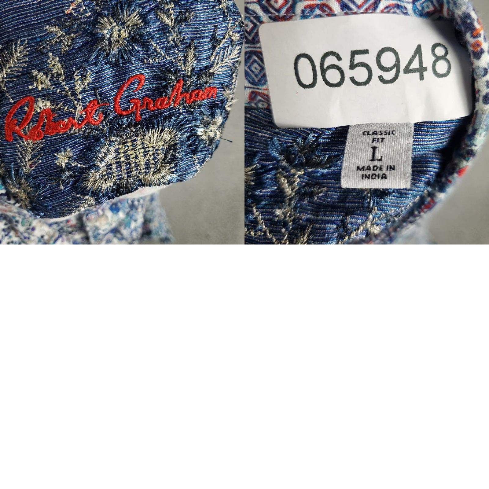 Robert Graham Robert Graham Shirt Mens Large Blue Abstract Classic Fit Button Up Short Sleeve Size US L / EU 52-54 / 3 - 8 Thumbnail