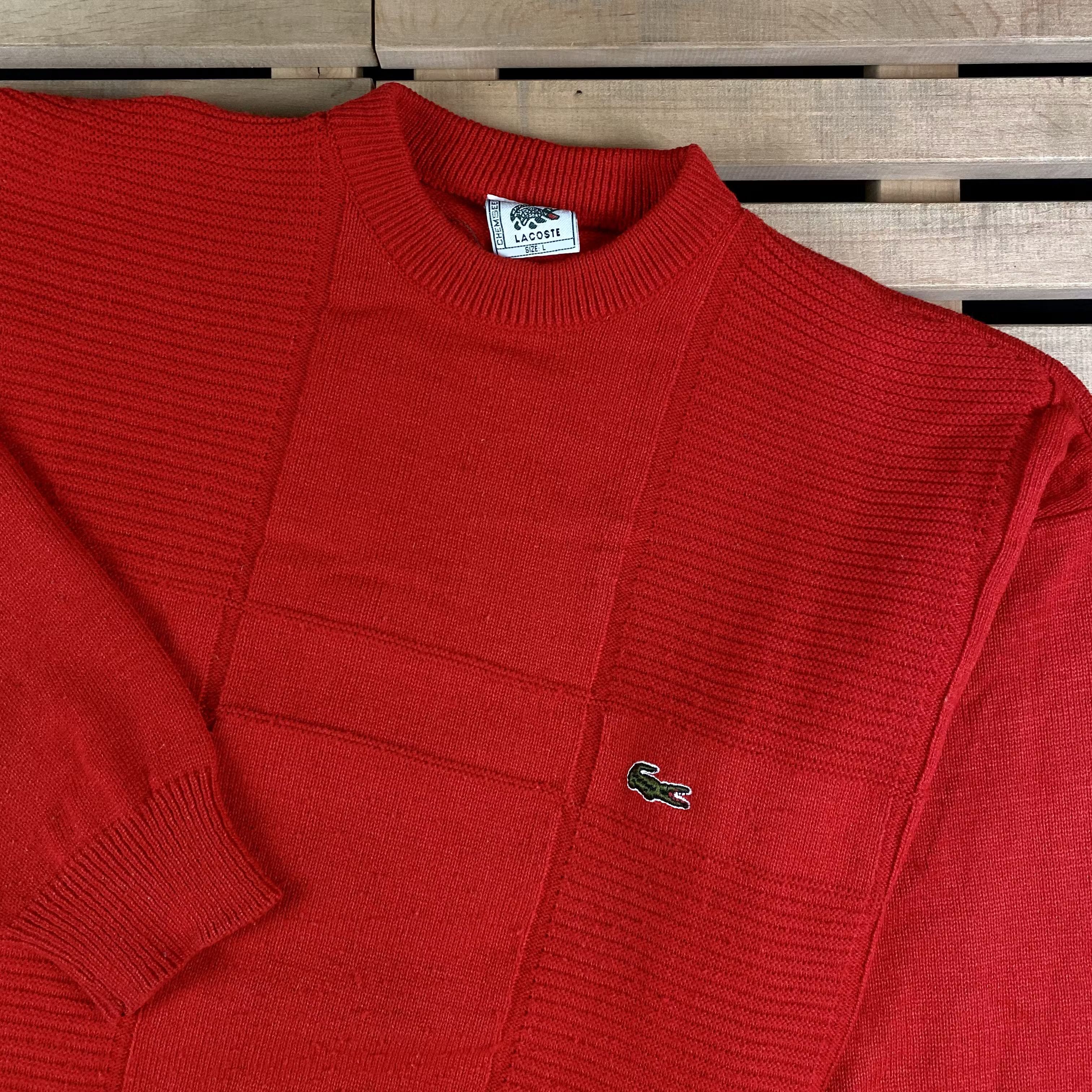 Lacoste × Vintage Mens Sweater Long Sleeve Lacoste Chemise Vintage Size L Size US XL / EU 56 / 4 - 2 Thumbnail