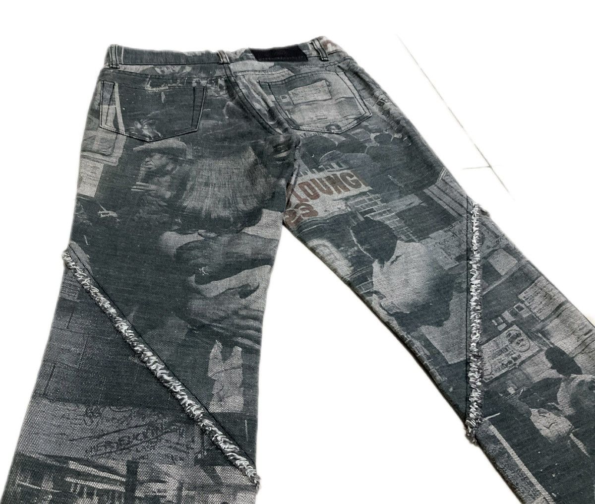 5351 POUR LES HOMMES × If Six Was Nine × Japanese Brand 🔥Archived 5351 Pour Les Hommes Fray Denim Photograph Print Size US 29 - 7 Thumbnail