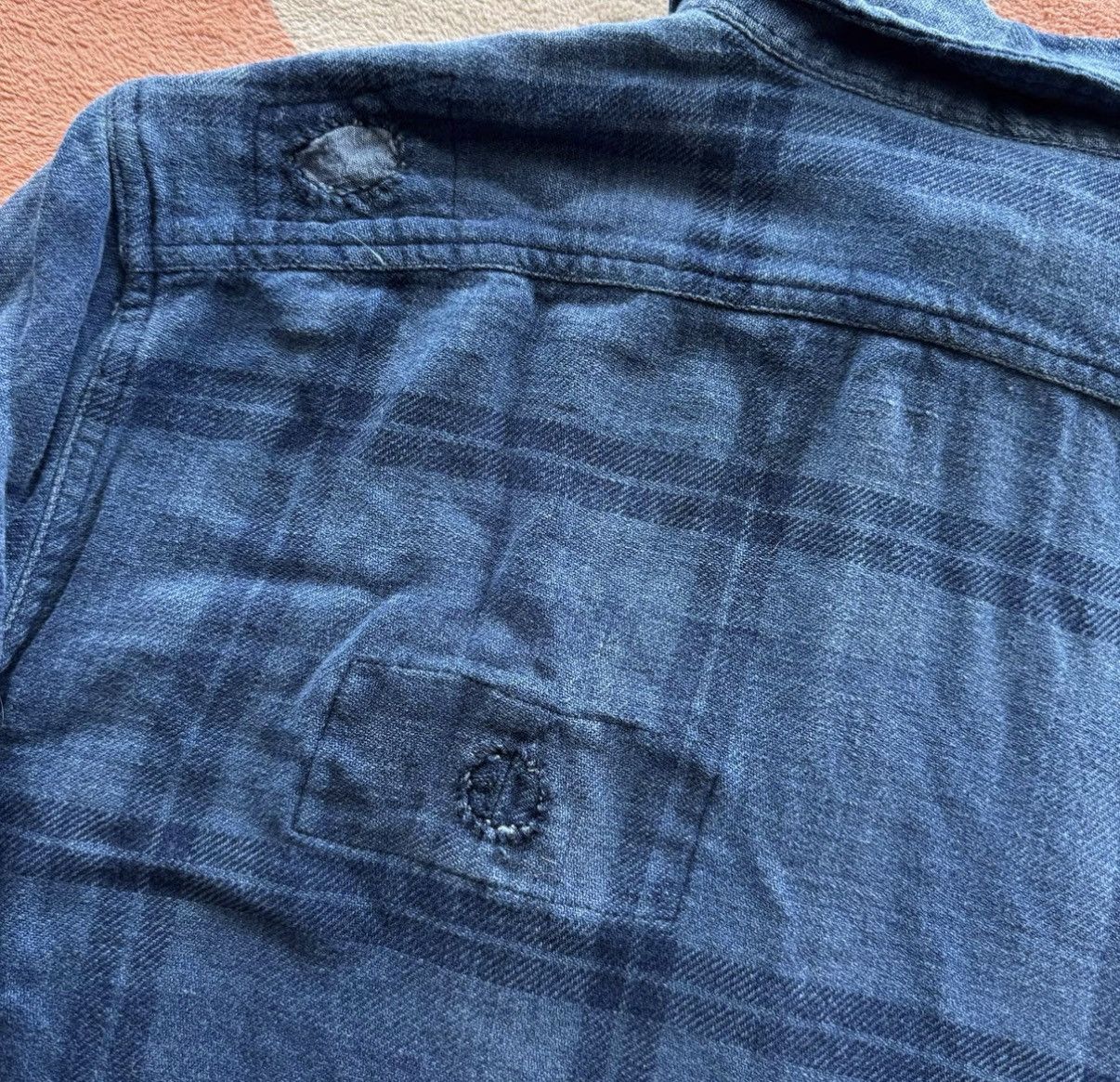 Polo Ralph Lauren Ralph Lauren Polo RL Indigo Sashiko Patch Shirt K22 Size US XL / EU 56 / 4 - 8 Thumbnail