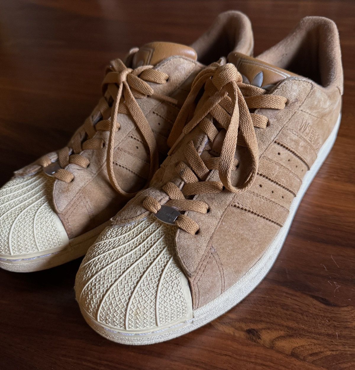 Adidas Adidas Superstar Light Brown Suede Size US 11.5 / EU 44-45 - 6 Thumbnail