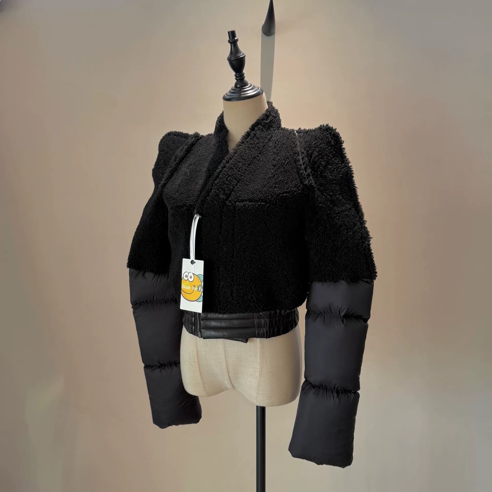 rick owens short fur down jacket