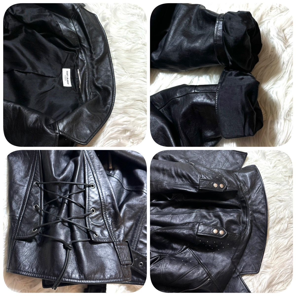 Saint Laurent Paris Saint Laurent Paris, dot studs, cropped leather Jacket Size US M / EU 48-50 / 2 - 5 Thumbnail