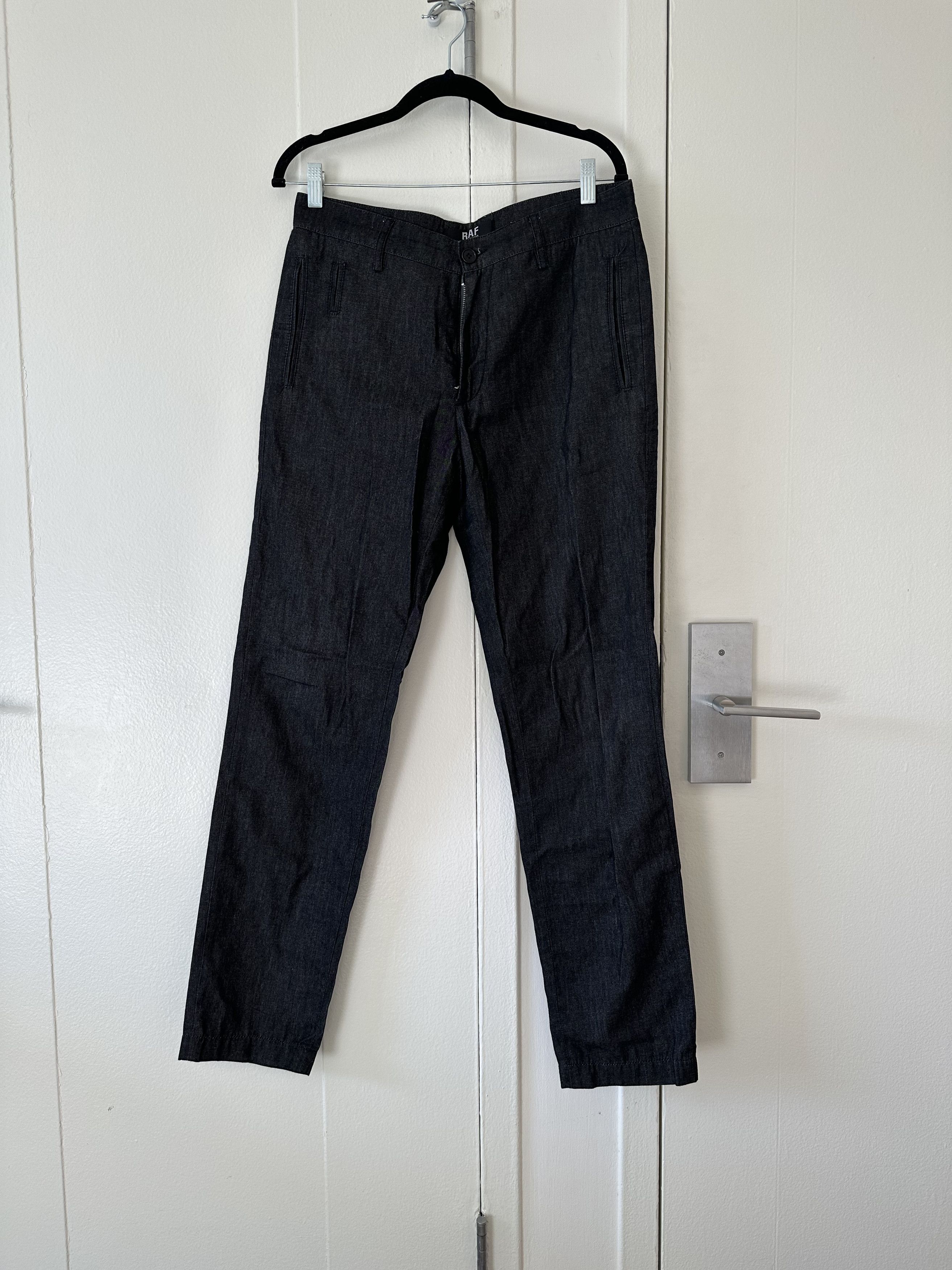 image of Raf By Raf Simons Trousers in Grey Black, Men's (Size 33)