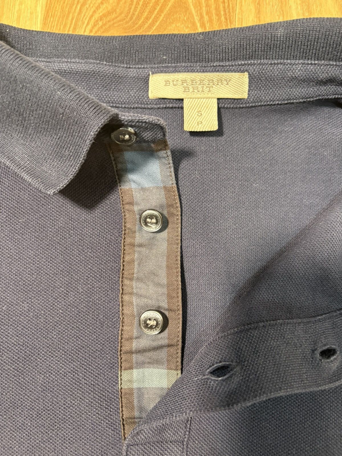Burberry Prorsum Burberry Brit Navy Piqué Polo - Tonal Logo - Small Size US XXS / EU 40 - 10 Thumbnail