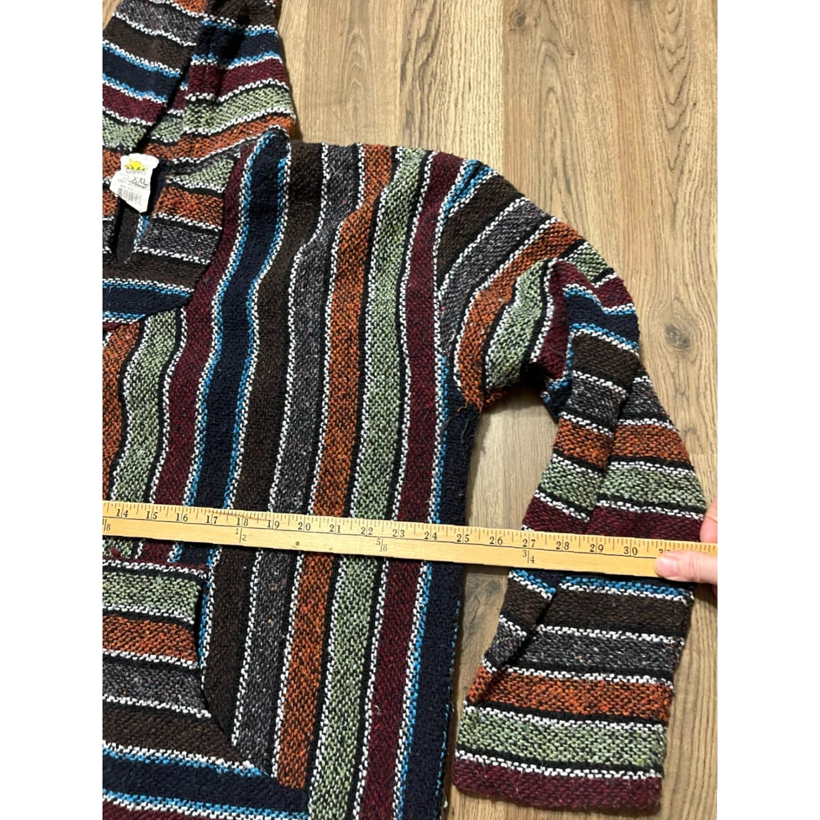 Sunspel Sunspecs Hoodie Mens XXL Striped Pullover Long Sleeve Green Brown Blue V-Neck Performance Regular Shirt Mens Size US XXL / EU 58 / 5 - 5 Thumbnail