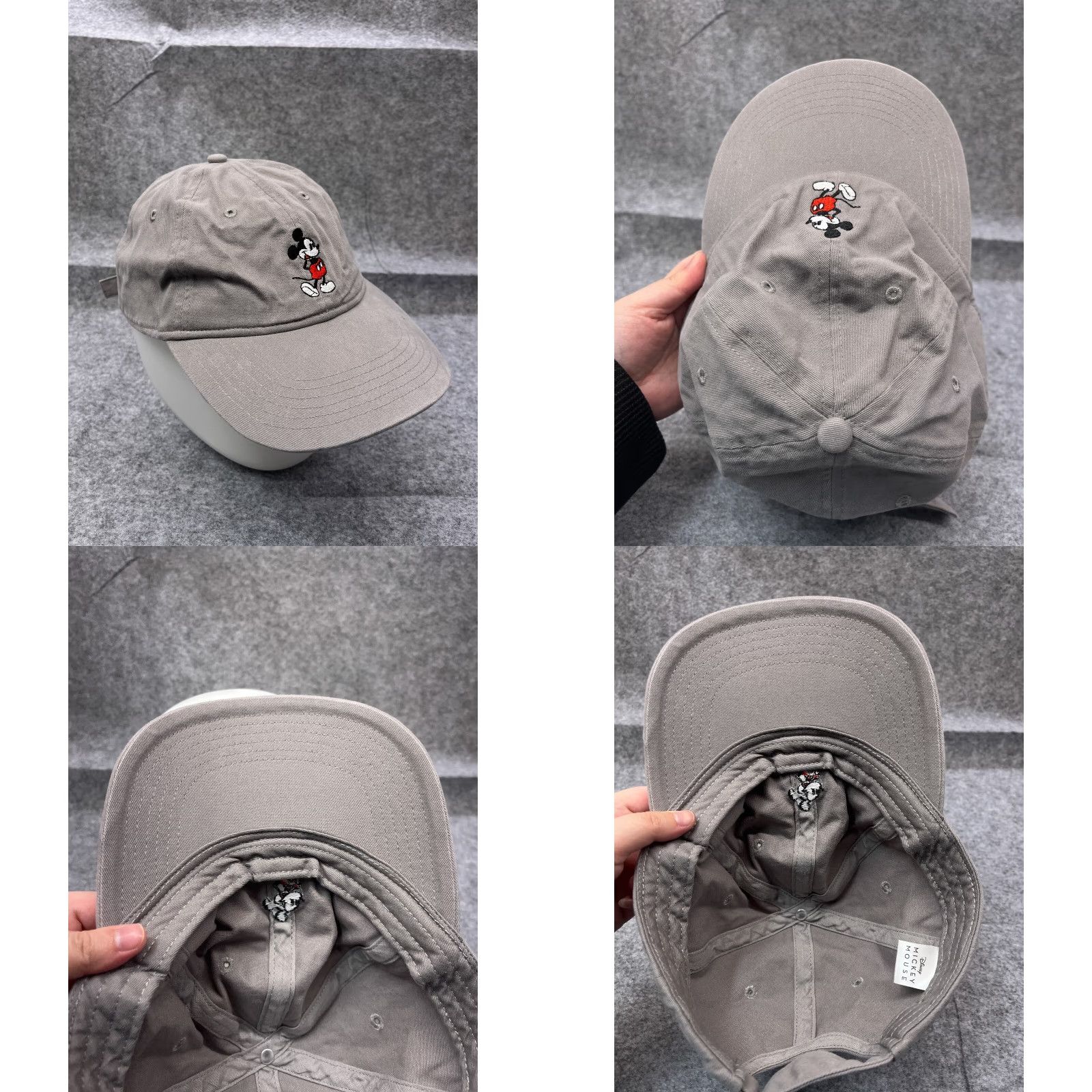Disney Disney Mickey Mouse Hat Cap Strap Back Adult One Size Gray 100% Cotton Size ONE SIZE - 8 Thumbnail