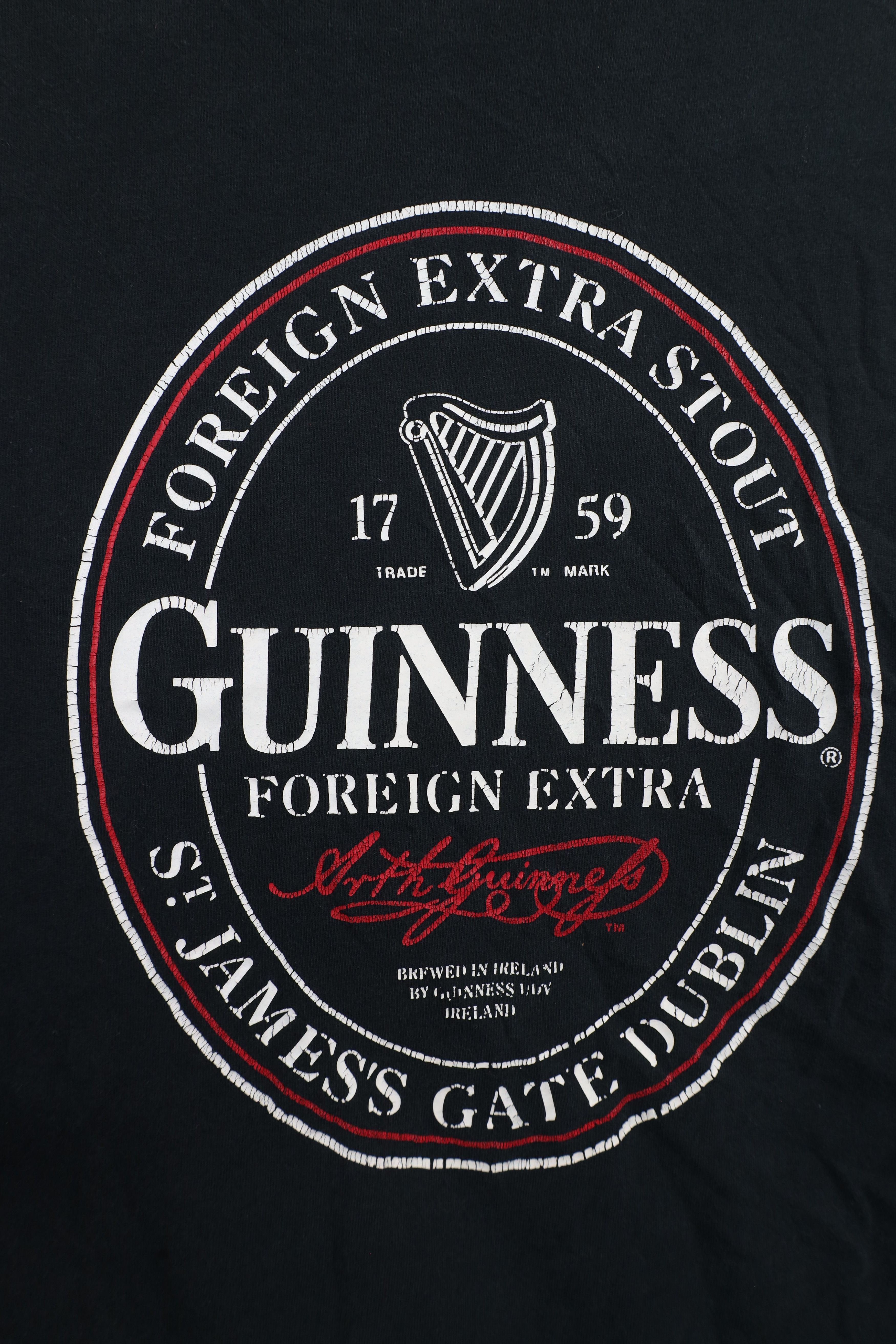 Vintage Vintage Guinness Beer Spell Out Foreign Extra Stout T-Shirt Size US XL / EU 56 / 4 - 4 Thumbnail