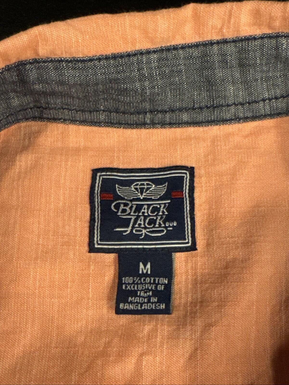 Blackjack Black Jack Shirt Mens Medium Salmon SS Button Down (621) Size US M / EU 48-50 / 2 - 4 Thumbnail