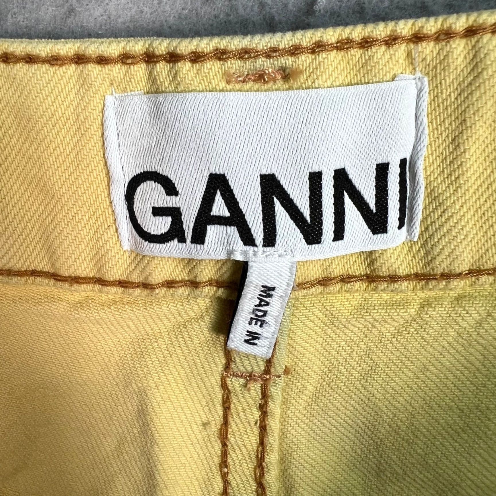 Ganni Ganni Jeans Womens 29 Yellow Organic Cotton High-Waisted Straight-Leg 5-Pocket Denim Inseam 31 Vintage No/Used Mens? No. Size 29" - 3 Thumbnail