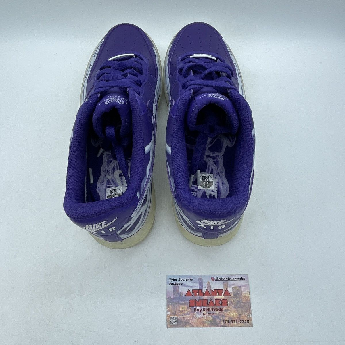 Nike Air Force 1 low purple skeleton Size US 9.5 / EU 42-43 - 6 Thumbnail