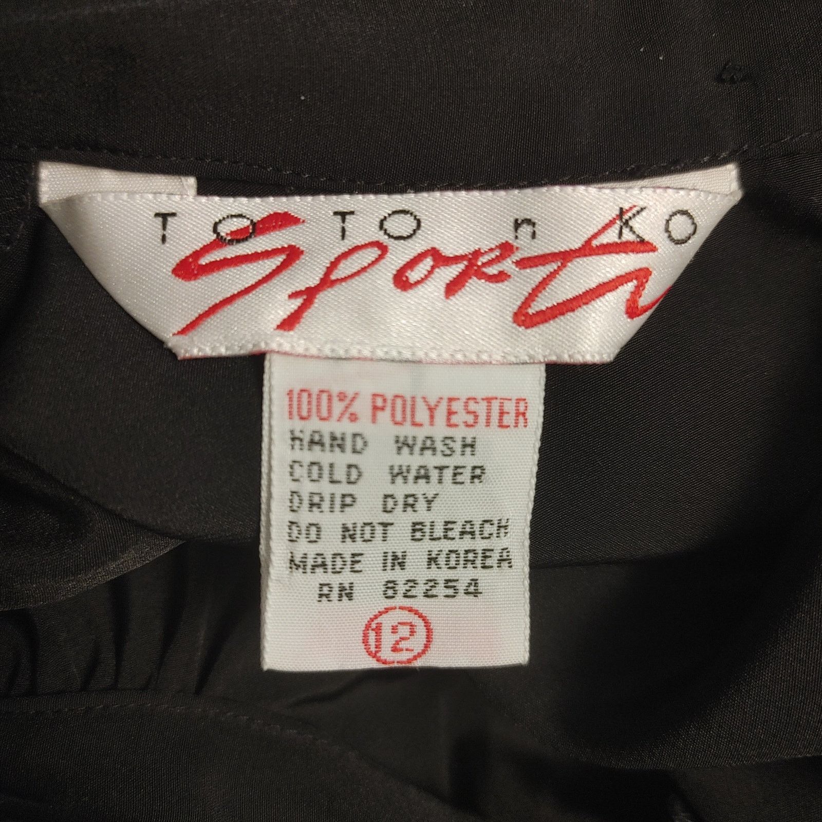 Other TotonKo Sport Women's 12 Black 3/4 Bttn Long Sleeve Blouse Size XL / US 12-14 / IT 48-50 - 3 Thumbnail