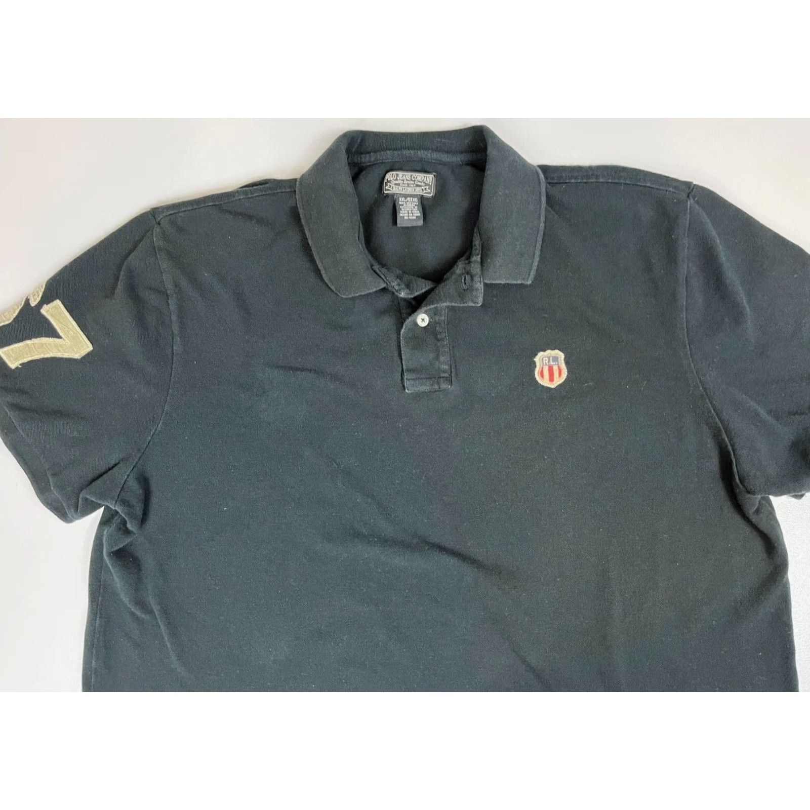 Ralph Lauren VINTAGE Polo Jeans Company Ralph Lauren Polo Shirt Men 2XL Black 90s Polo Shirt Embroidered Logo Size US XXL / EU 58 / 5 - 3 Thumbnail