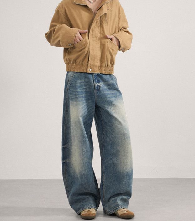 Japanese Brand American wide-leg whiskered baggy jeans for men Size US 32 / EU 48 - 2 Thumbnail