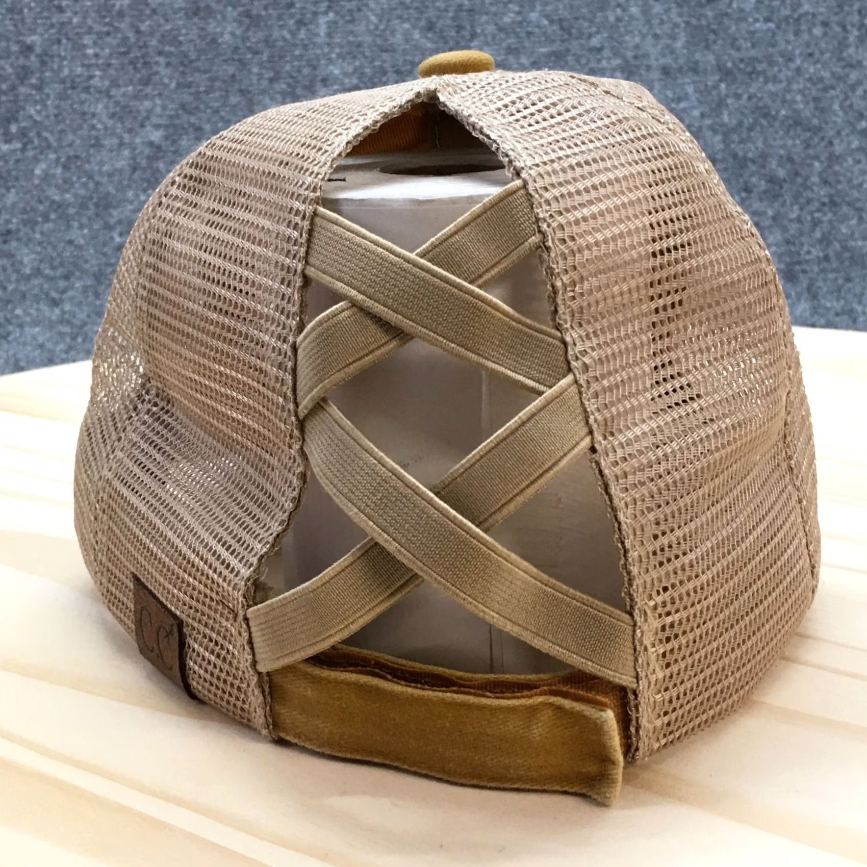 Vintage Womens Trucker Hat CC Exclusives Distressed High Ponytail Gold OS Cap Casual Adjustable Mesh Back Ready-to-Wear Size ONE SIZE - 6 Thumbnail