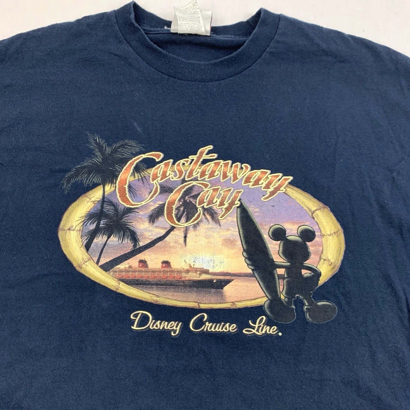 Disney VINTAGE Disney Castaway Cay Shirt Adult XL Blue Y2K Vacation 90s Mens Size US XL / EU 56 / 4 - 2 Thumbnail