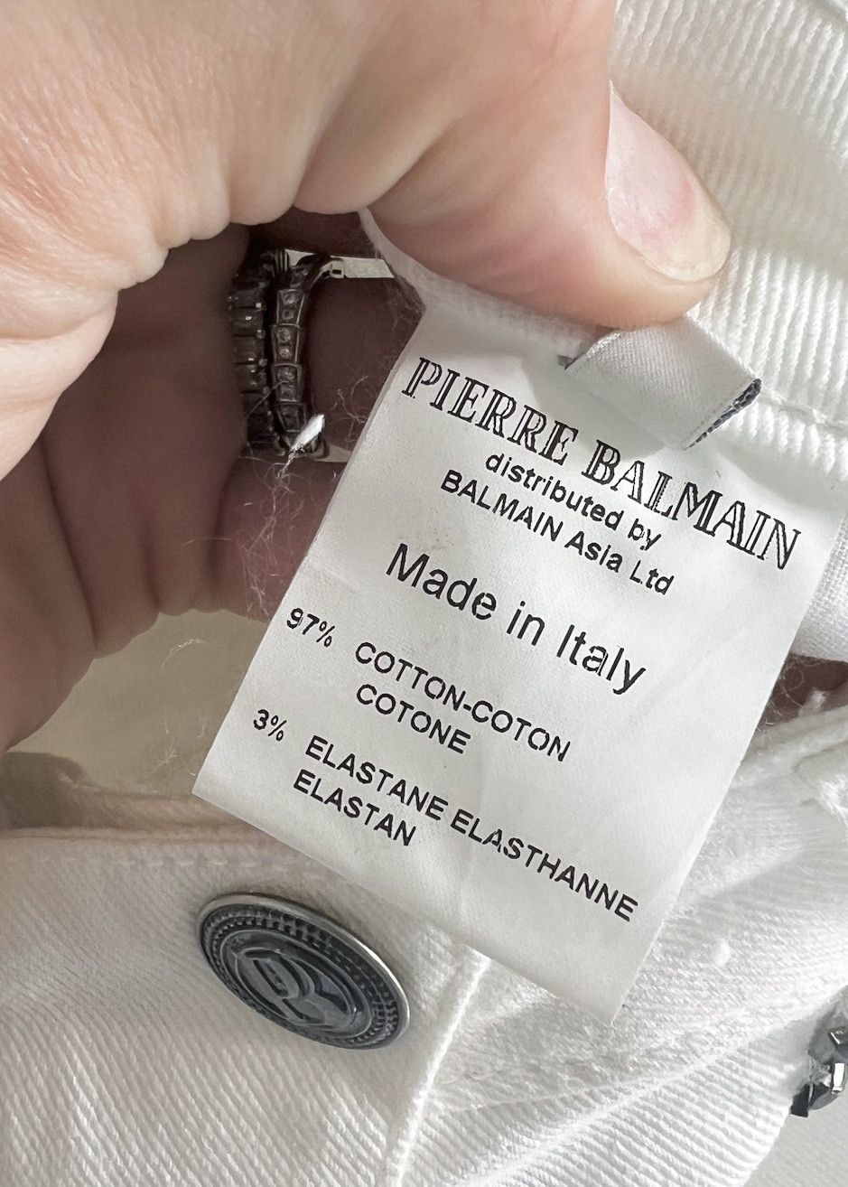 Pierre Balmain Pierre Balmain White Studded Embellished Biker Jeans Size 27" / US 4 / IT 40 - 9 Thumbnail