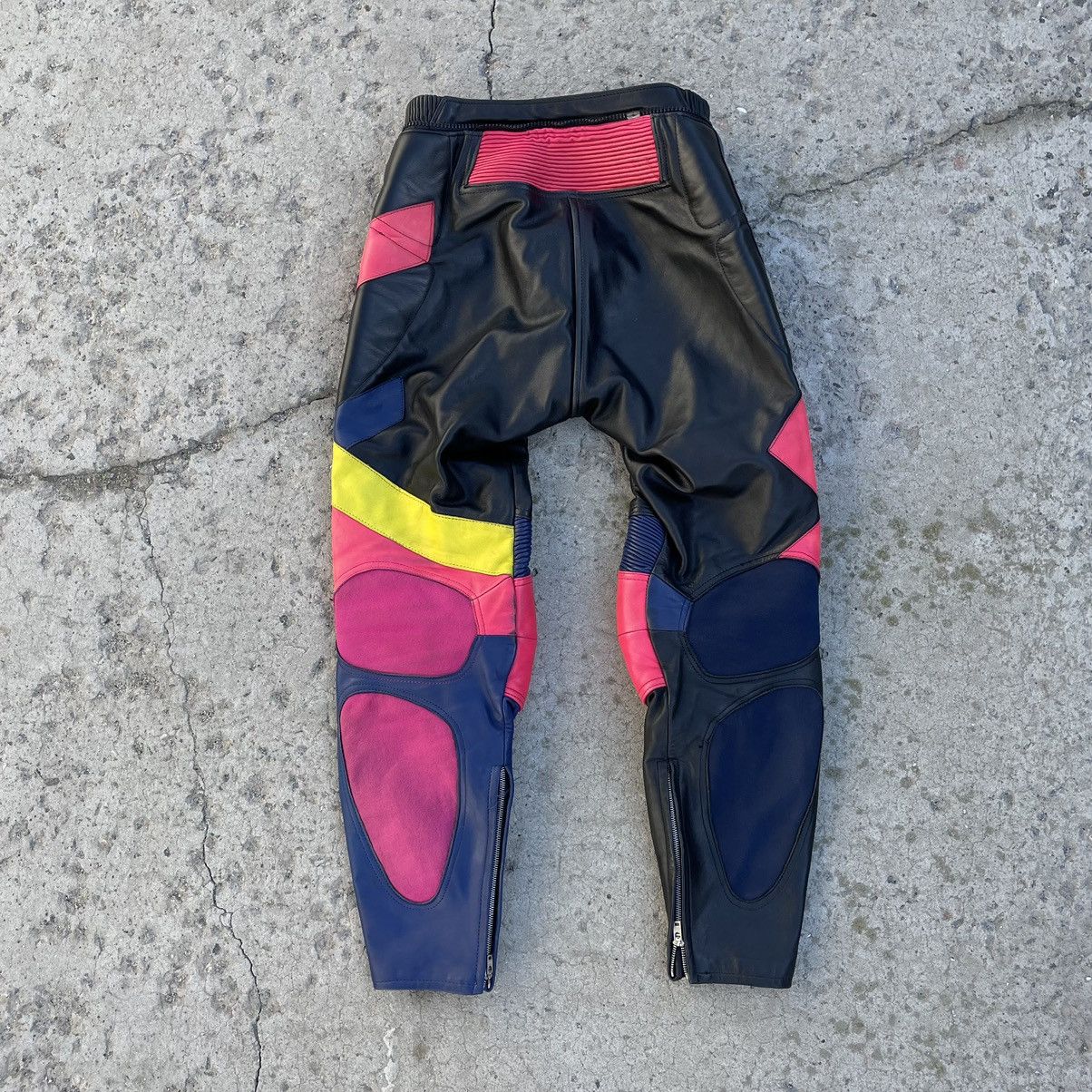 Leather × Vintage Vintage Leather Pants Moto Pro Sports Y2K 90s USA style Size US 31 - 2 Thumbnail