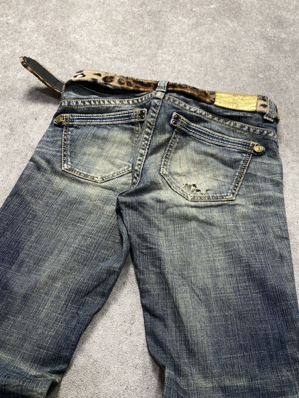 Tornado Mart 2000s Queenlow distressed stain style flare pant Size US 29 - 4 Thumbnail