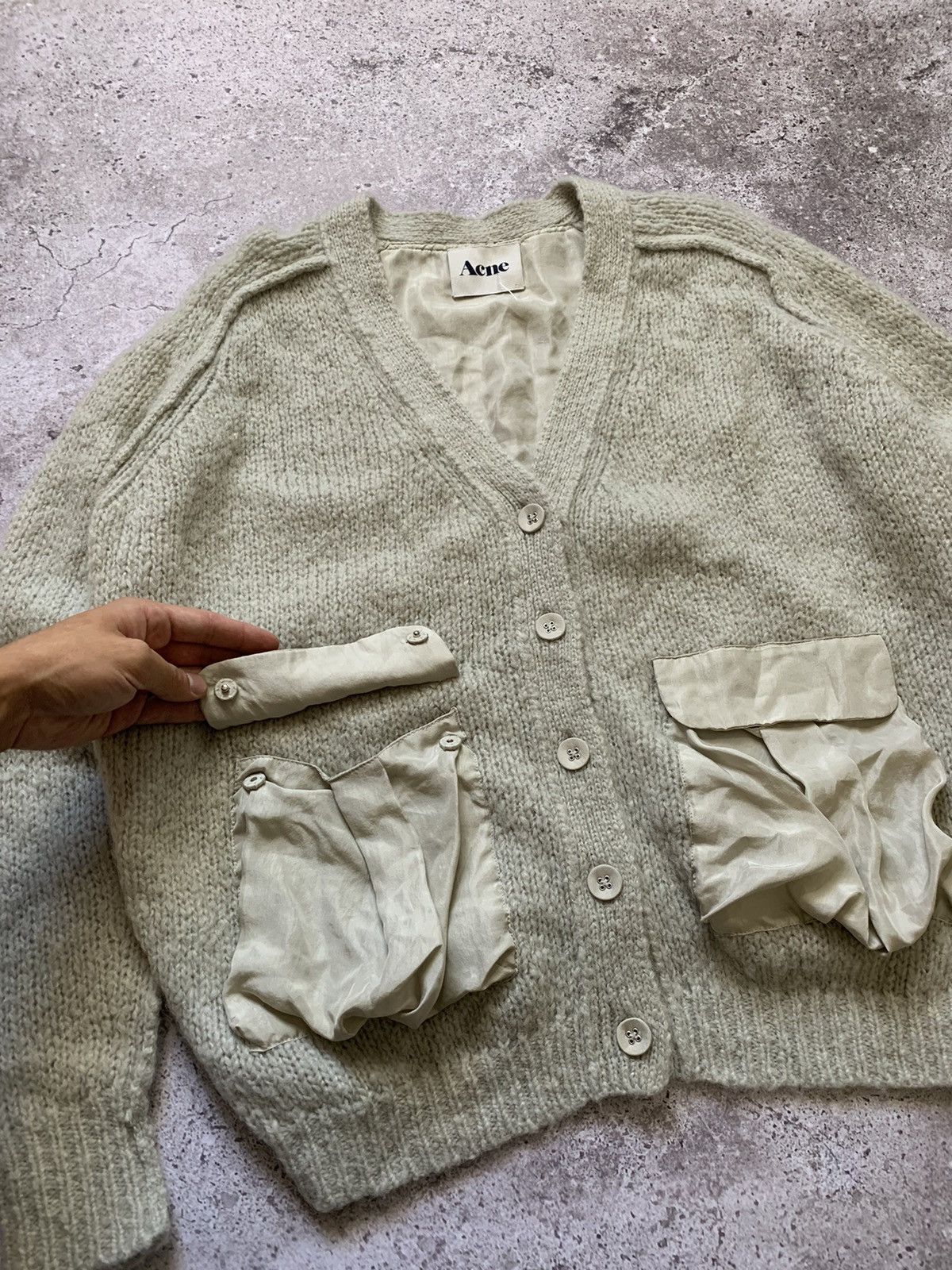 Acne Studios × SikSilk Acne Studios AW10 Beryl Patch Mohair Wool Cardigan Size US XS / EU 42 / 0 - 2 Thumbnail