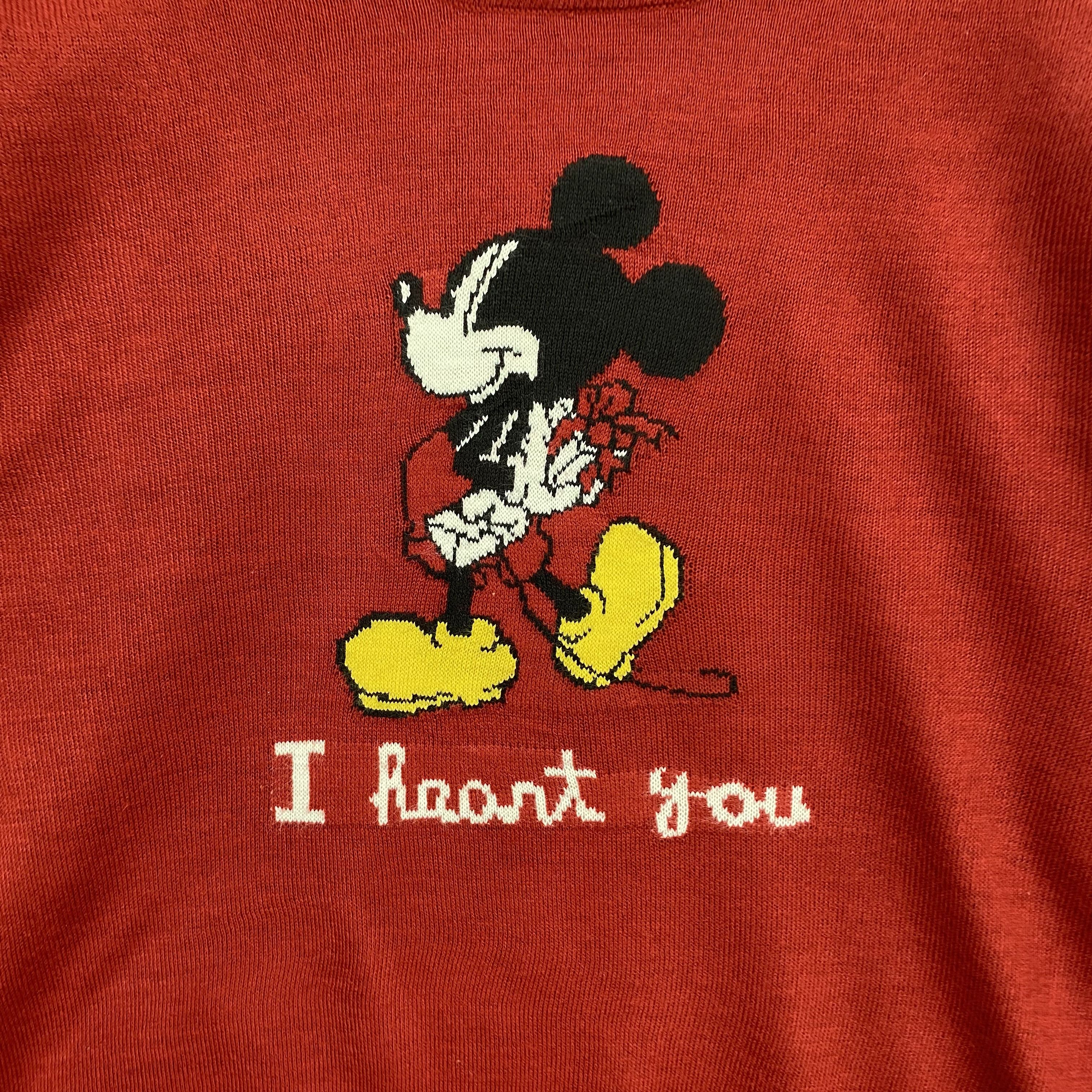 Disney Vintage Mickey Mouse Knitwear Sweater Y2K Ribbed Sweatshirt Size US M / EU 48-50 / 2 - 2 Thumbnail