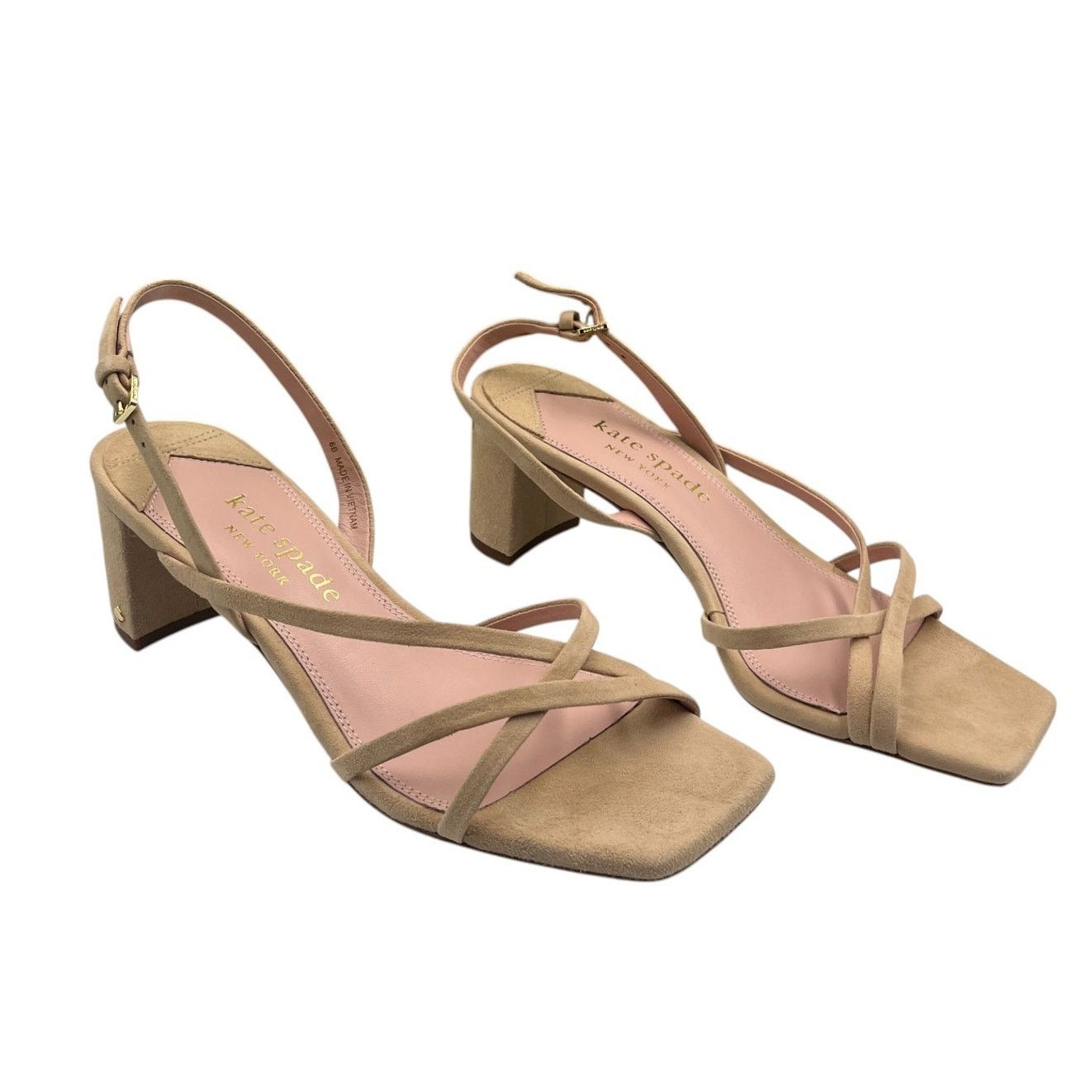 Kate Spade Renee Suede Block Heels Sandals Beach Sand Sz 6B