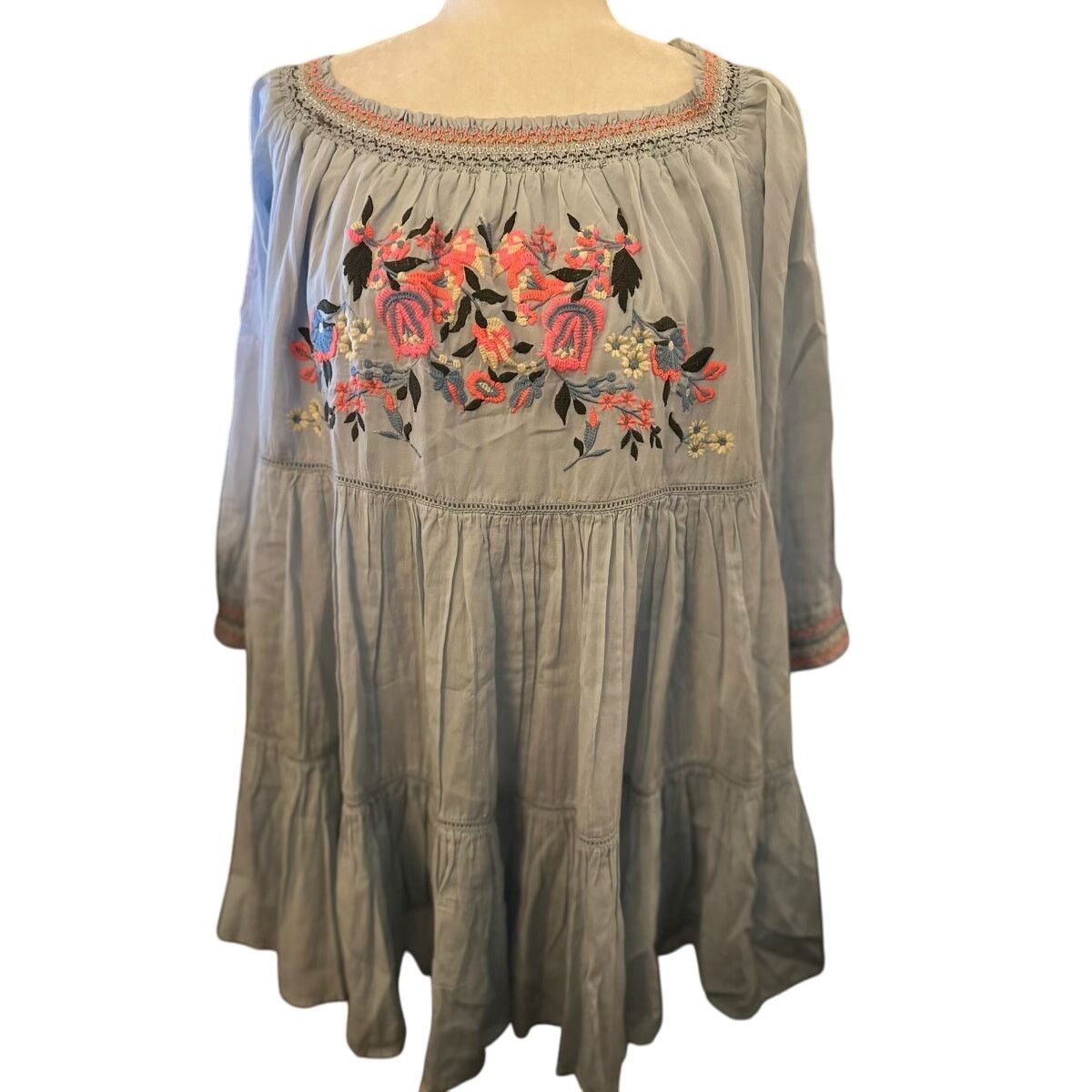 Free People Free People Off the Shoulder Mini Dress Womens M Tiered Size M / US 6-8 / IT 42-44 - 2 Thumbnail