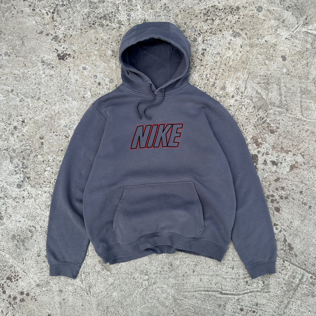 Grey nike hoodie red logo cheap