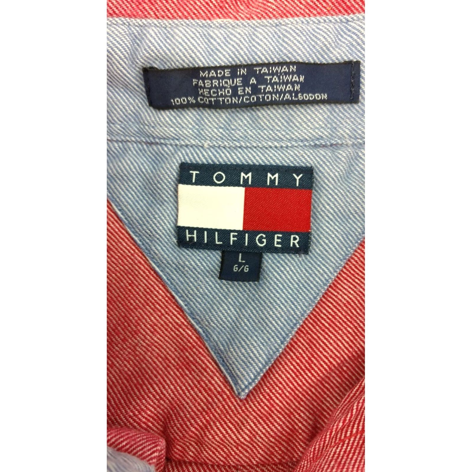 Tommy Hilfiger Mens Tommy Hilfiger Shirt L Pink White Striped Long Sleeve Button Front Front Shirt Size US L / EU 52-54 / 3 - 6 Thumbnail