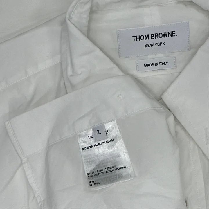Thom Browne Thom Browne White Stripe Long Sleeve Shirt -2507 Size US S / EU 44-46 / 1 - 6 Thumbnail
