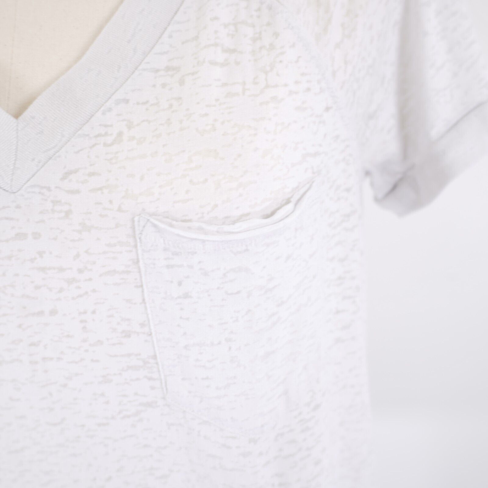 Rock & Republic Rock & Republic White See Through White Cotton Blend V-Neck Size M / US 6-8 / IT 42-44 - 2 Thumbnail