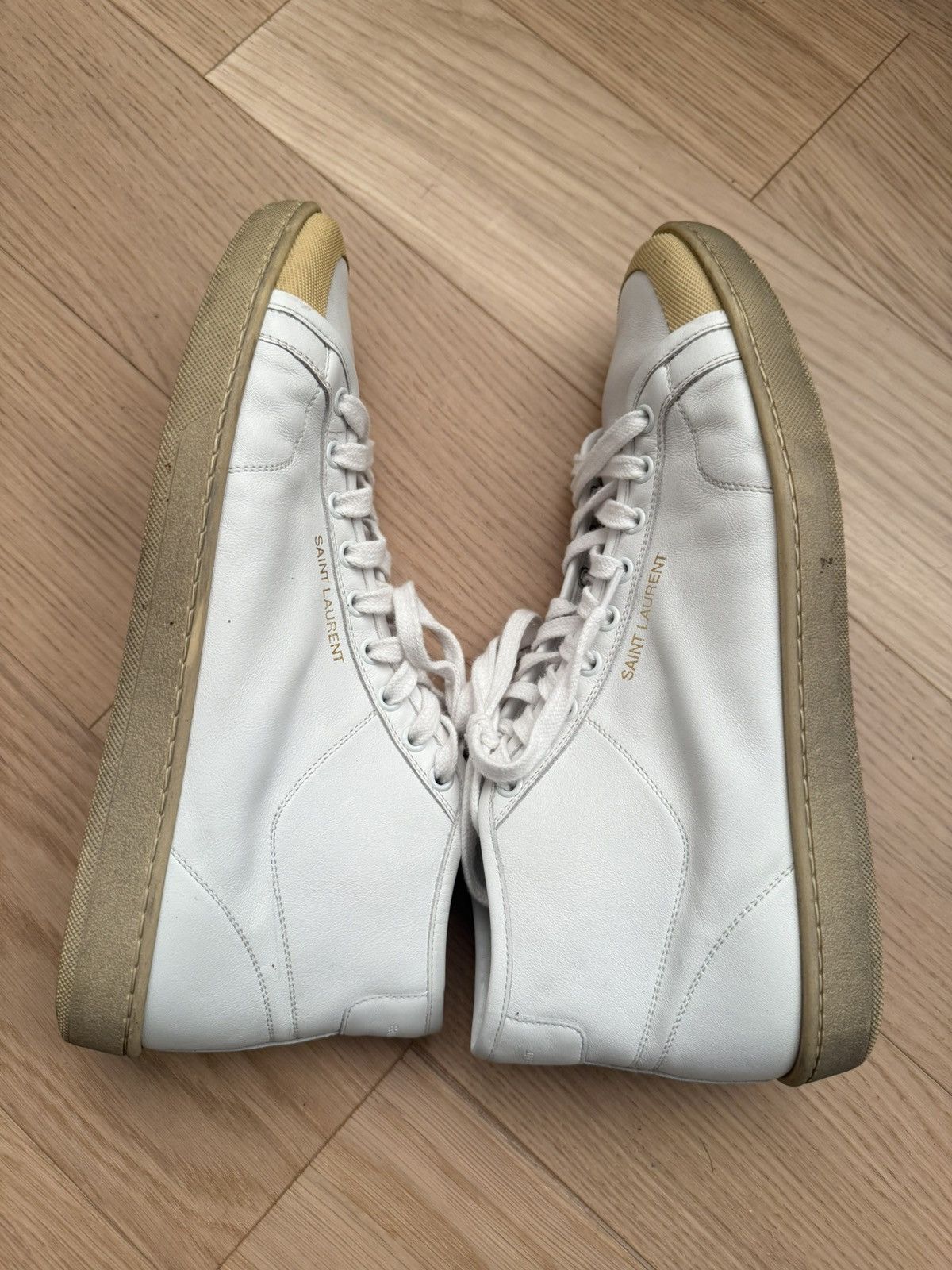 Saint Laurent Paris Saint Laurent Paris Mid Top Sneaker in White Size US 10 / EU 43 - 7 Thumbnail