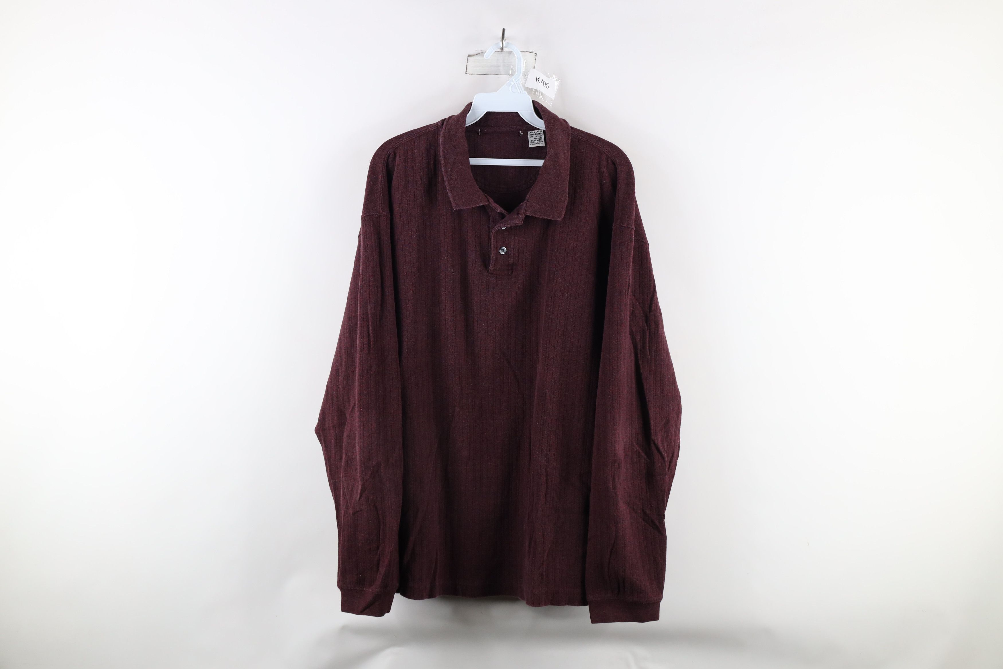 Vintage Vintage 90s Streetwear Knit Long Sleeve Rugby Polo Red Size US XL / EU 56 / 4 - 1 Thumbnail