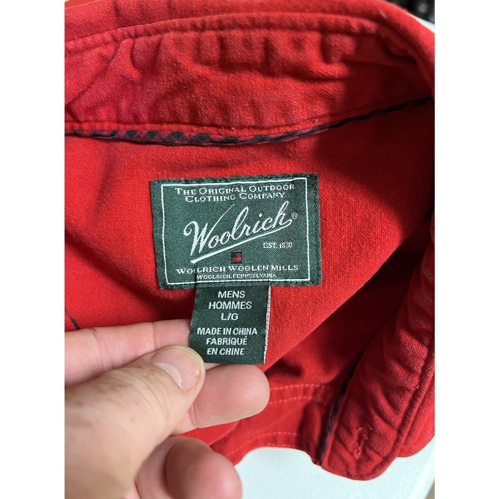 Vintage Woolrich Shirt Men’s Long Sleeve Button-Down Work Shirt L Red Cotton Flannel Button-Up Regular Collared Vintage No Size US L / EU 52-54 / 3 - 4 Thumbnail