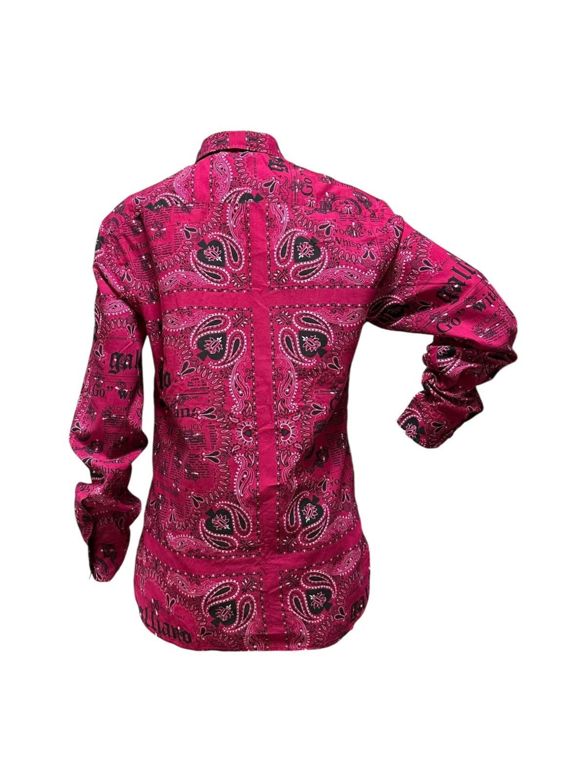 John Galliano JOHN GALLIANO Newspaper Print Paisley Shirt Size L / US 10 / IT 46 - 2 Thumbnail