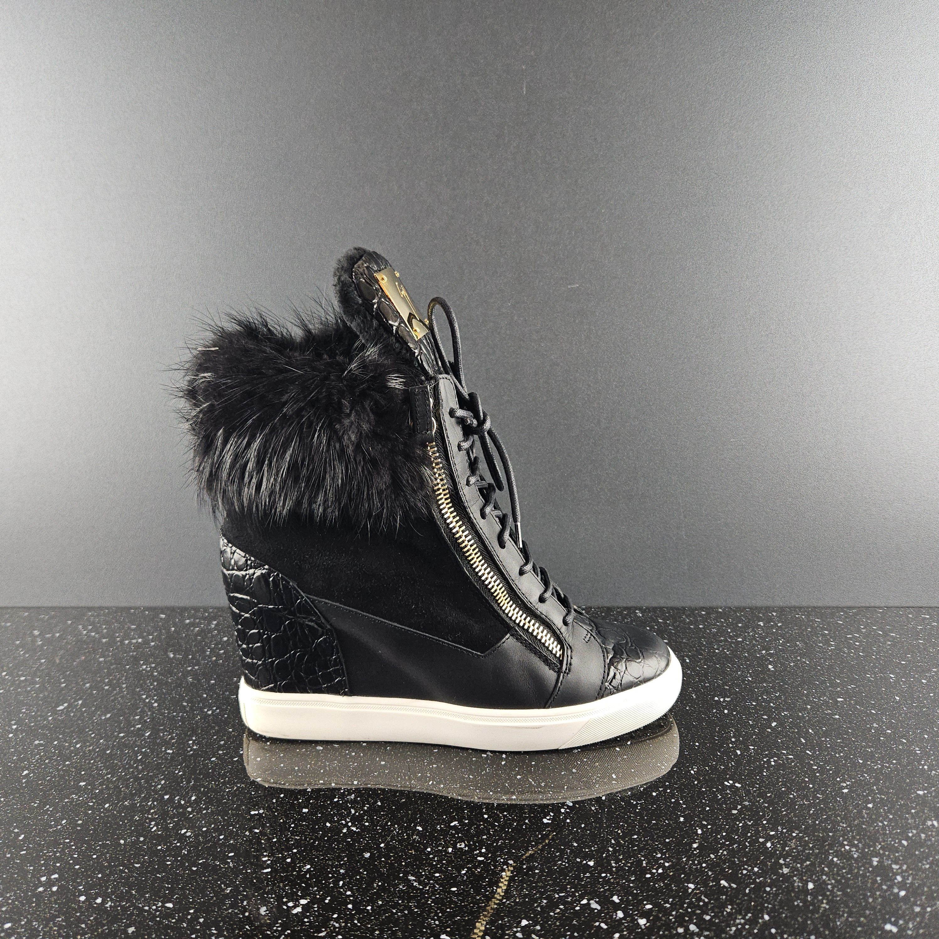 image of Giuseppe Zanotti Lorenz 75 Tr Traners Black Shoes, Women's (Size 10)