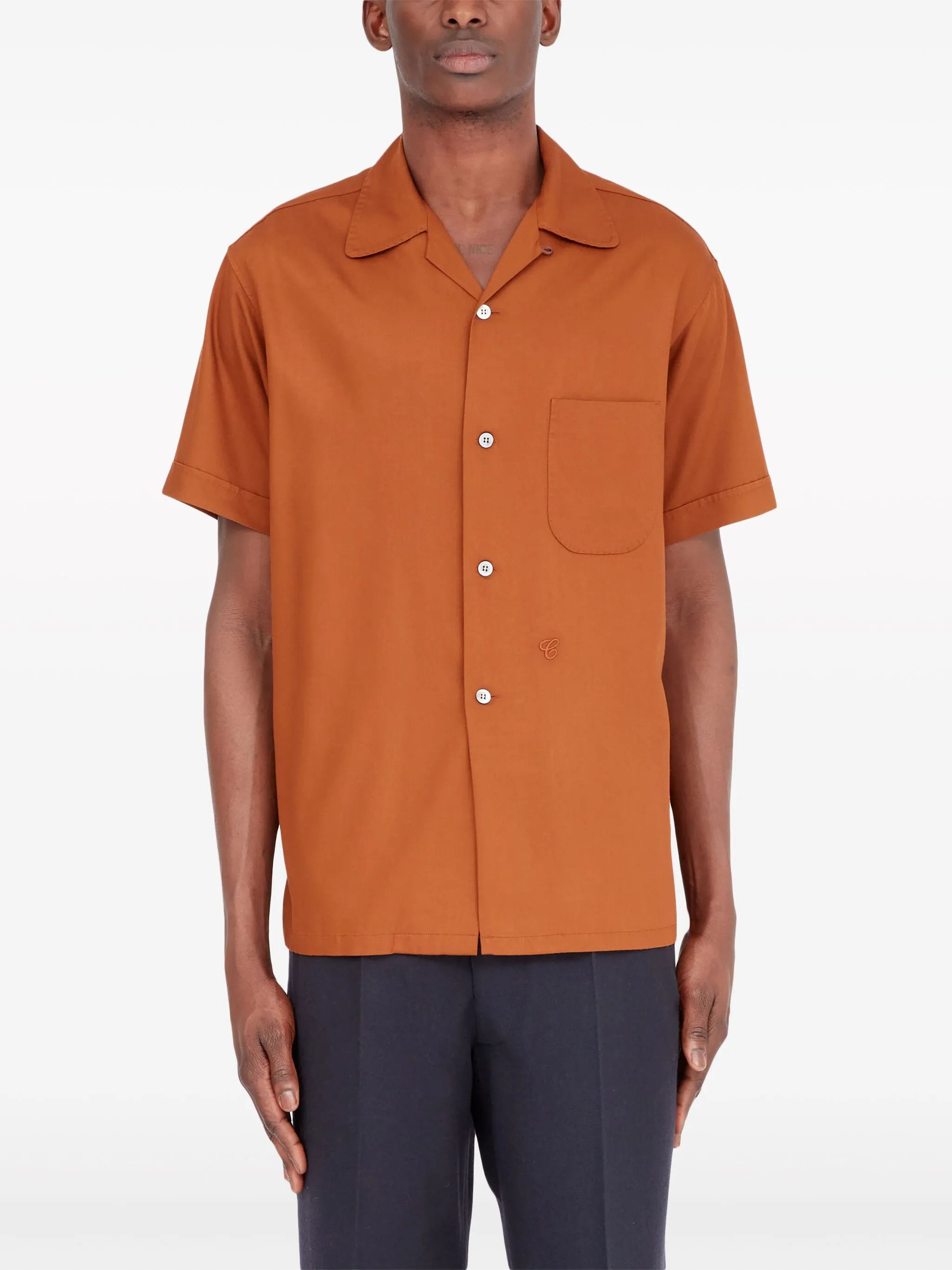 Maison Margiela o1loc1c1125 C Short-sleeved Shirt in Brown Size US M / EU 48-50 / 2 - 2 Thumbnail